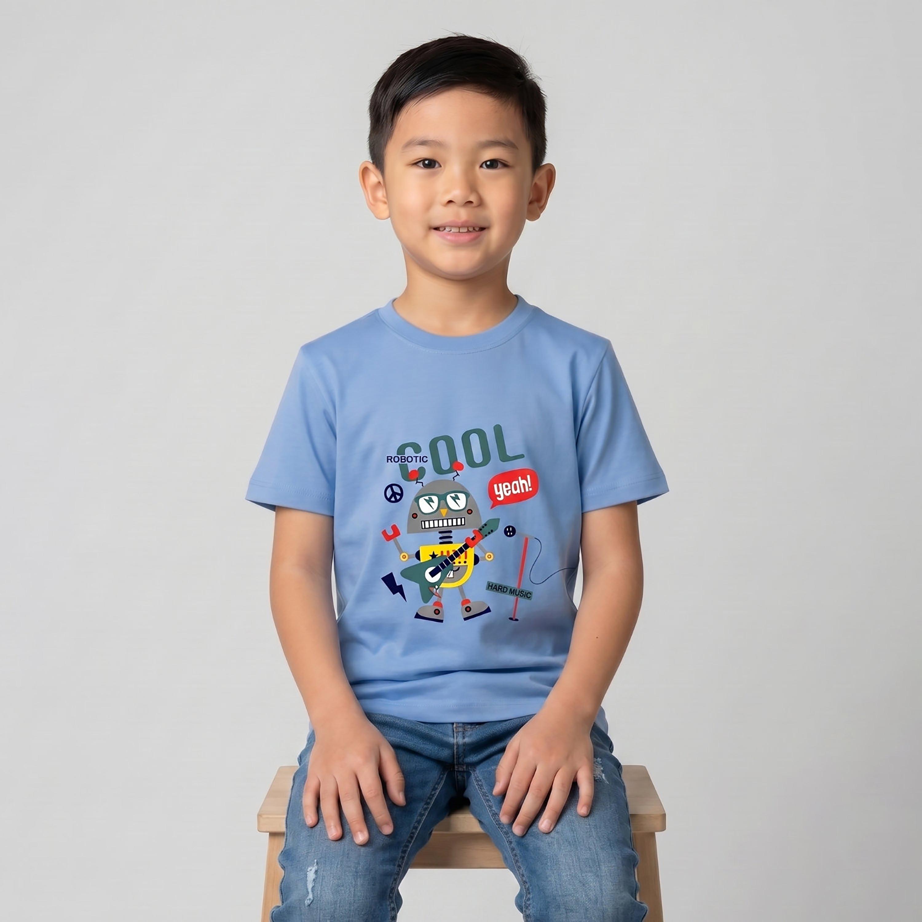 تيشيرت كاجوال مطبوع بأكمام قصيرة من بيبيكلو-boys-clothing-tshirtsandpolos-image-4