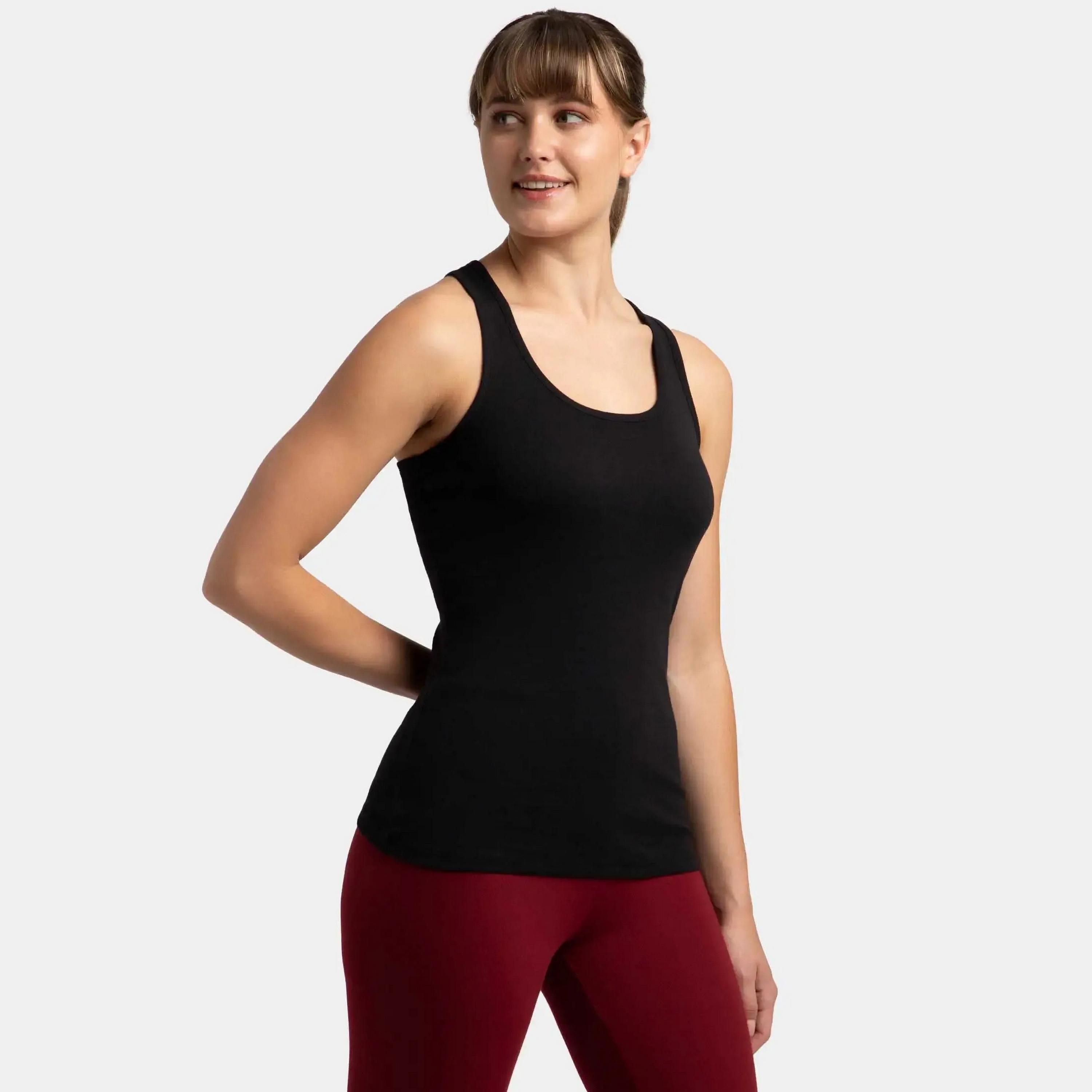 بلوزة بدون أكمام سادة بياقة دائرية من جوكي-women-clothing-lingerie-camisoles-image-3
