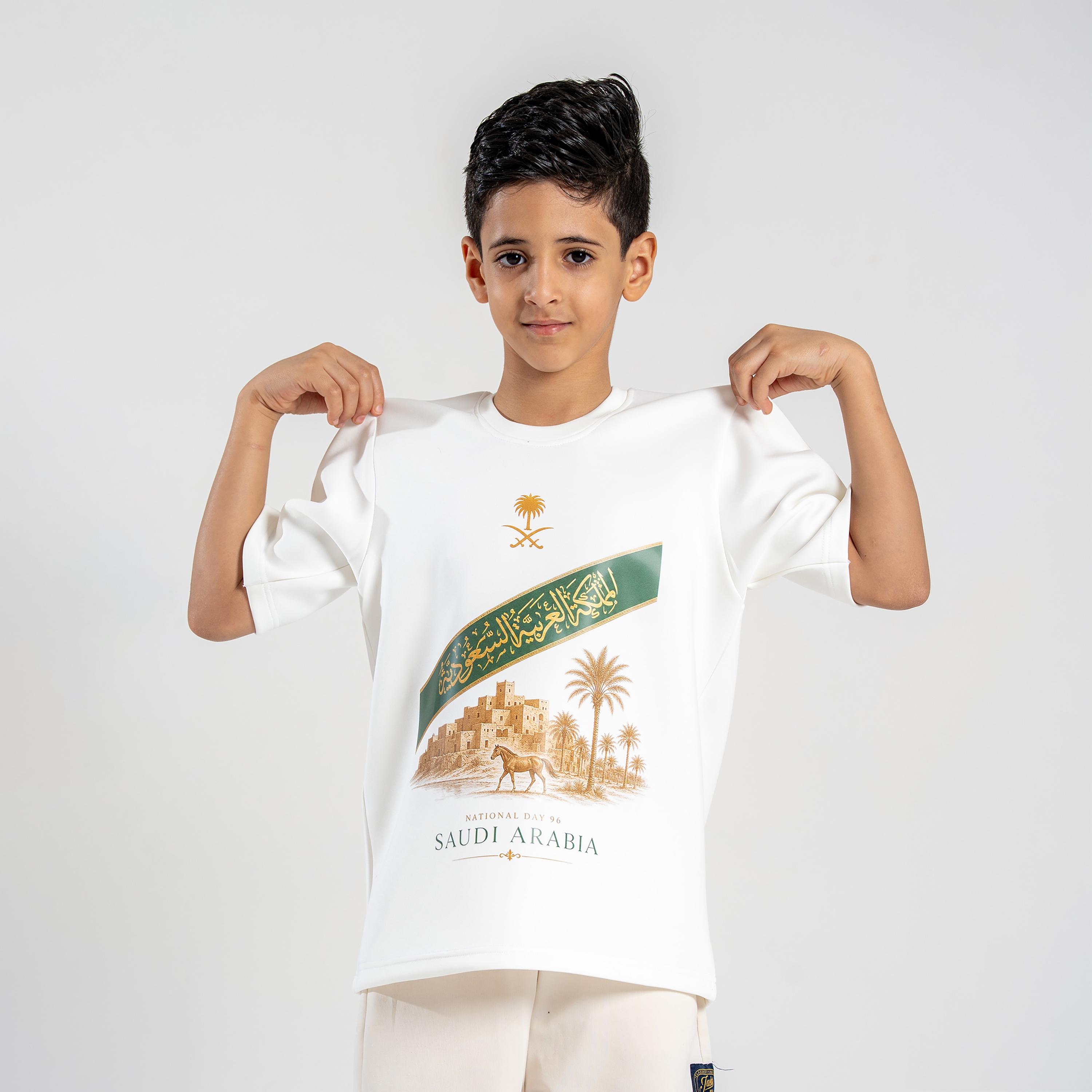 تيشيرت جرافيك اليوم الوطني بأكمام قصيرة ورقبة مستديرة من سانفن-boys-clothing-tshirtsandpolos-image-1