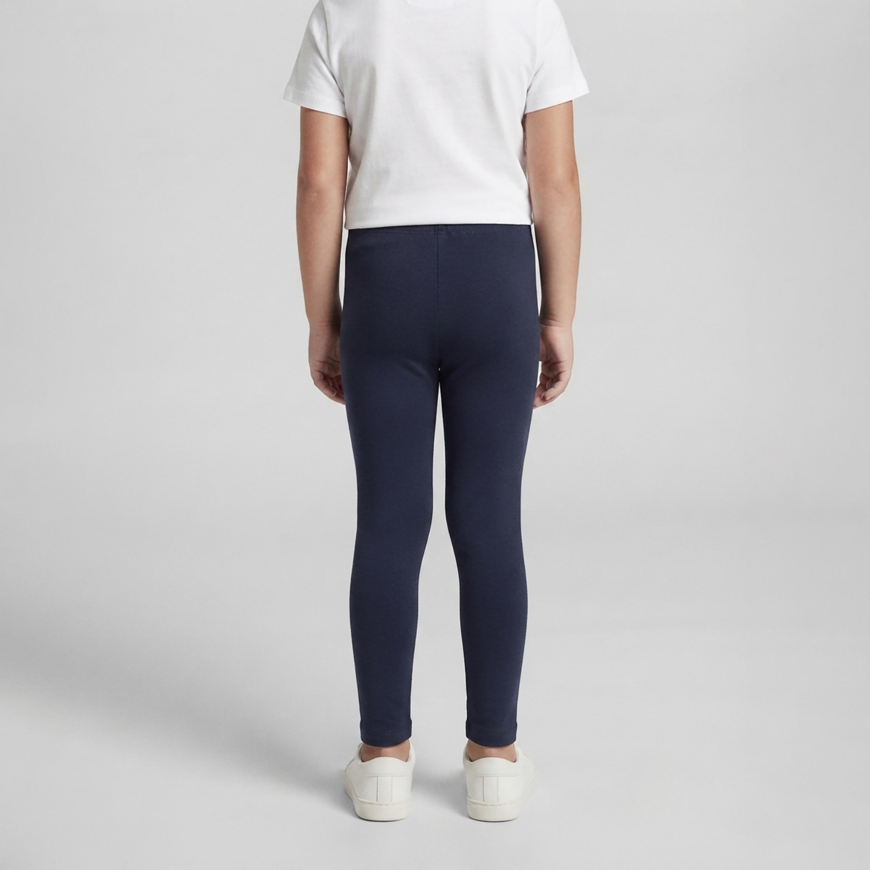 بنطال ضيق (ليجن) للمدرسة مطاطي بطول كامل بلون سادة من بيبي كلو-girls-clothing-bottoms-leggings-image-2