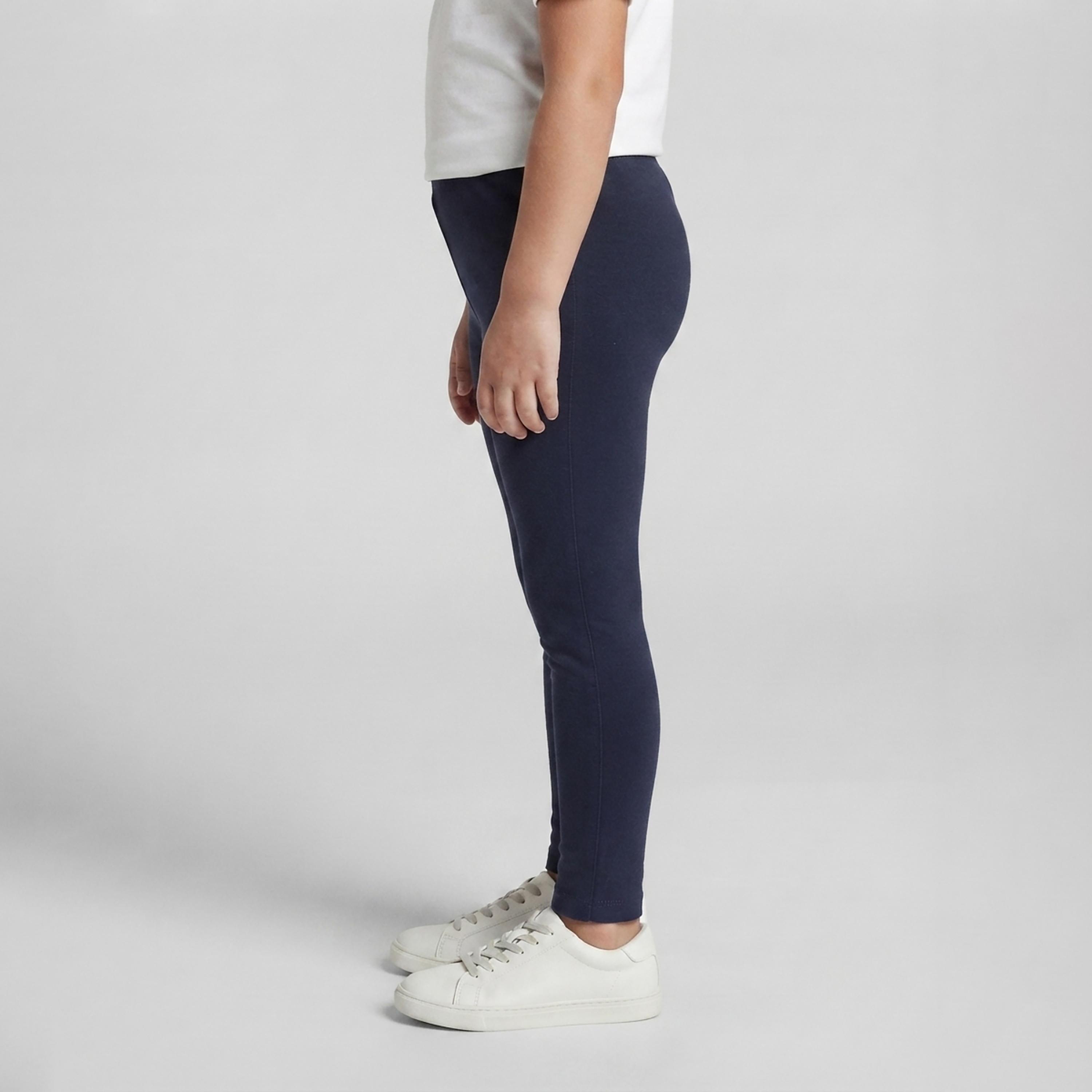 بنطال ضيق (ليجن) للمدرسة مطاطي بطول كامل بلون سادة من بيبي كلو-girls-clothing-bottoms-leggings-image-3