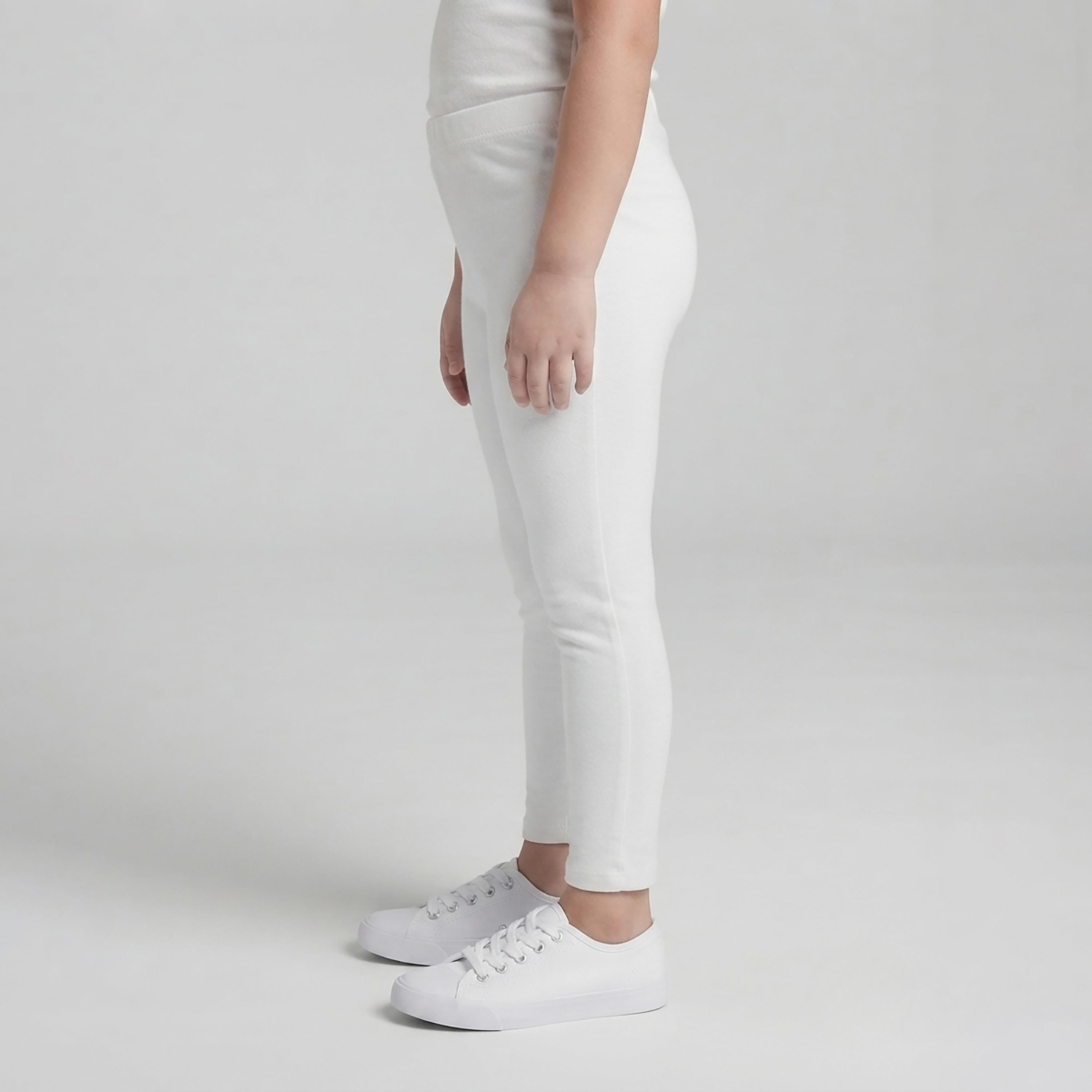 بنطال ضيق (ليجن) للمدرسة مطاطي بطول كامل بلون سادة من بيبي كلو-girls-clothing-bottoms-leggings-image-3