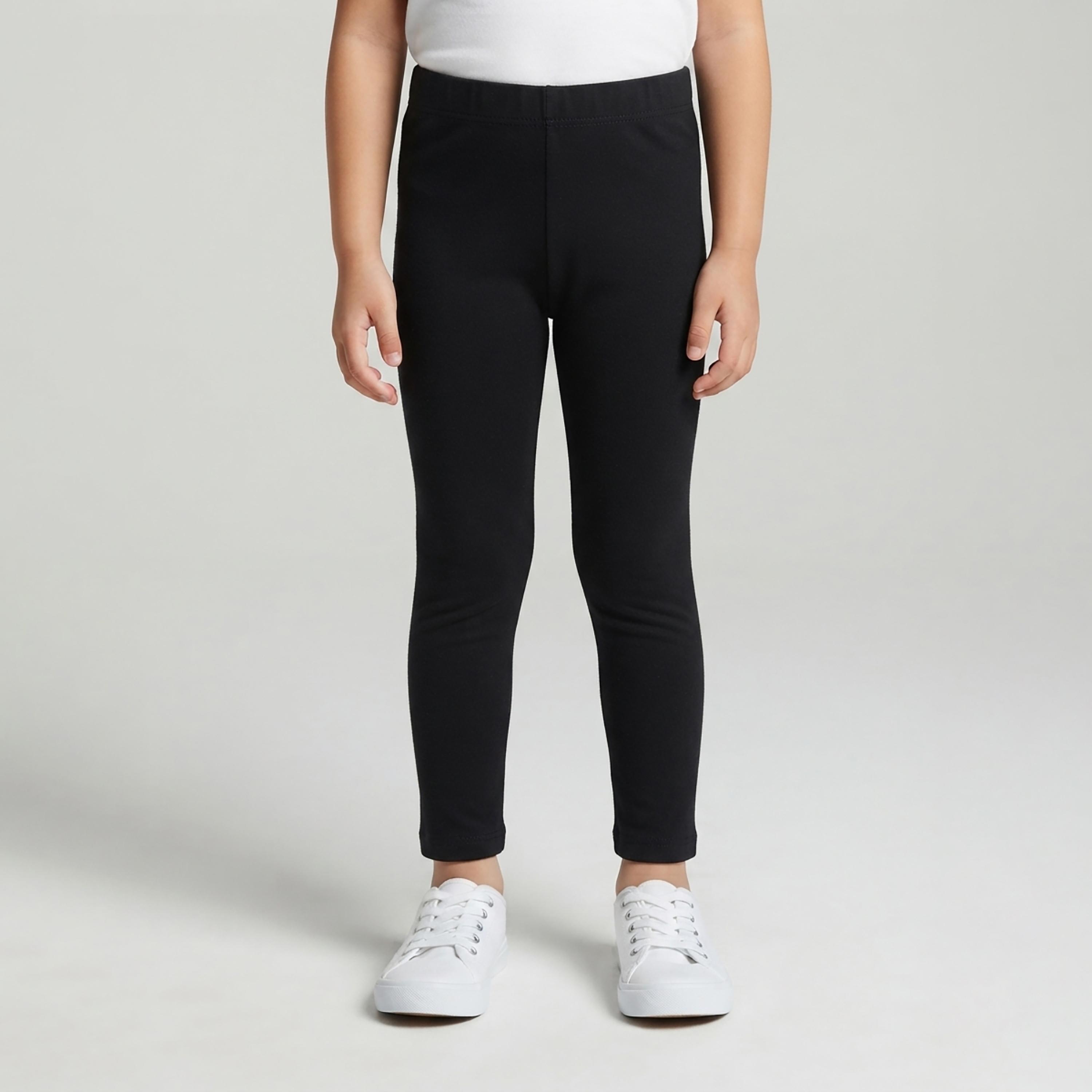 بنطال ضيق (ليجن) للمدرسة مطاطي بطول كامل بلون سادة من بيبي كلو-girls-clothing-bottoms-leggings-image-1