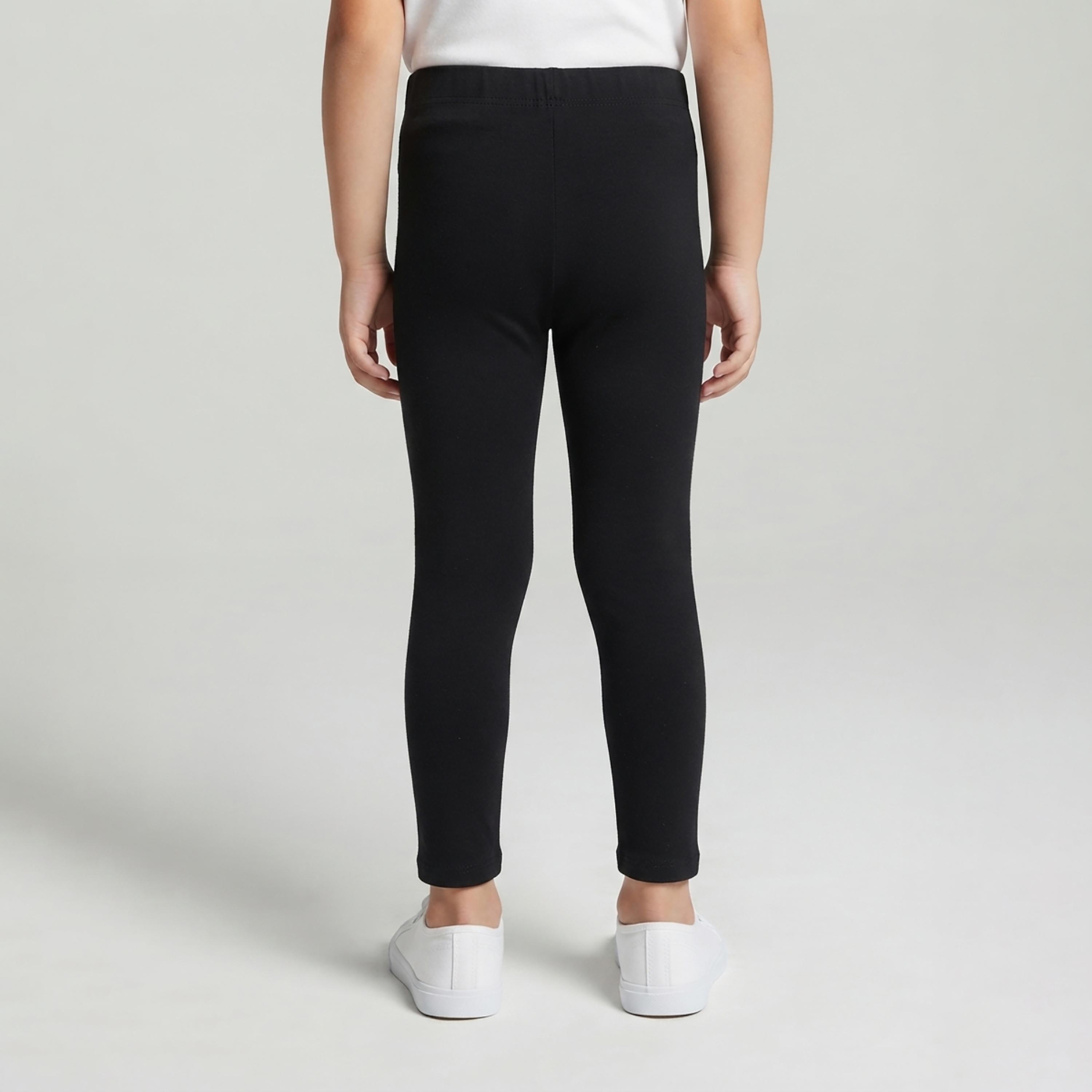 بنطال ضيق (ليجن) للمدرسة مطاطي بطول كامل بلون سادة من بيبي كلو-girls-clothing-bottoms-leggings-image-2