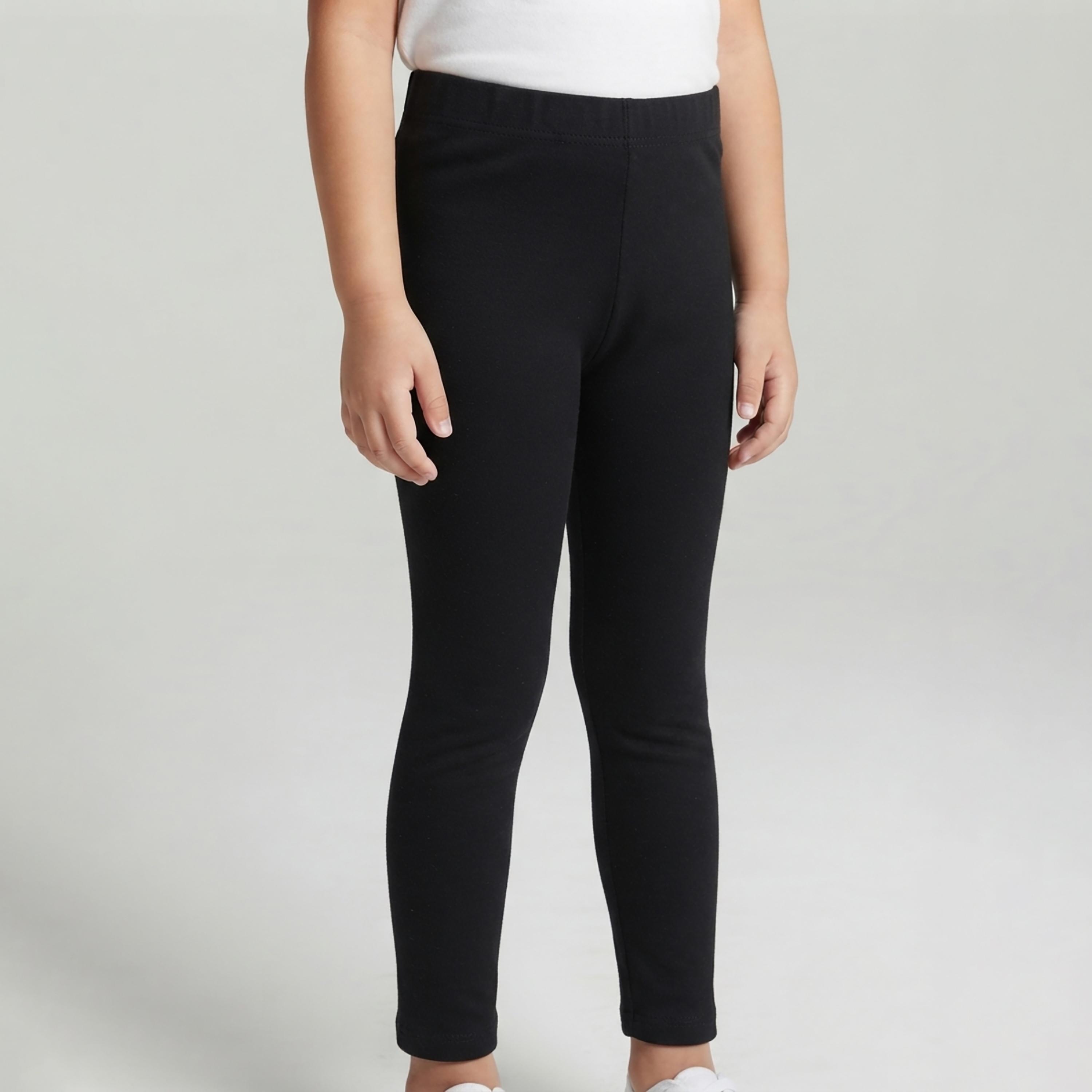بنطال ضيق (ليجن) للمدرسة مطاطي بطول كامل بلون سادة من بيبي كلو-girls-clothing-bottoms-leggings-image-5