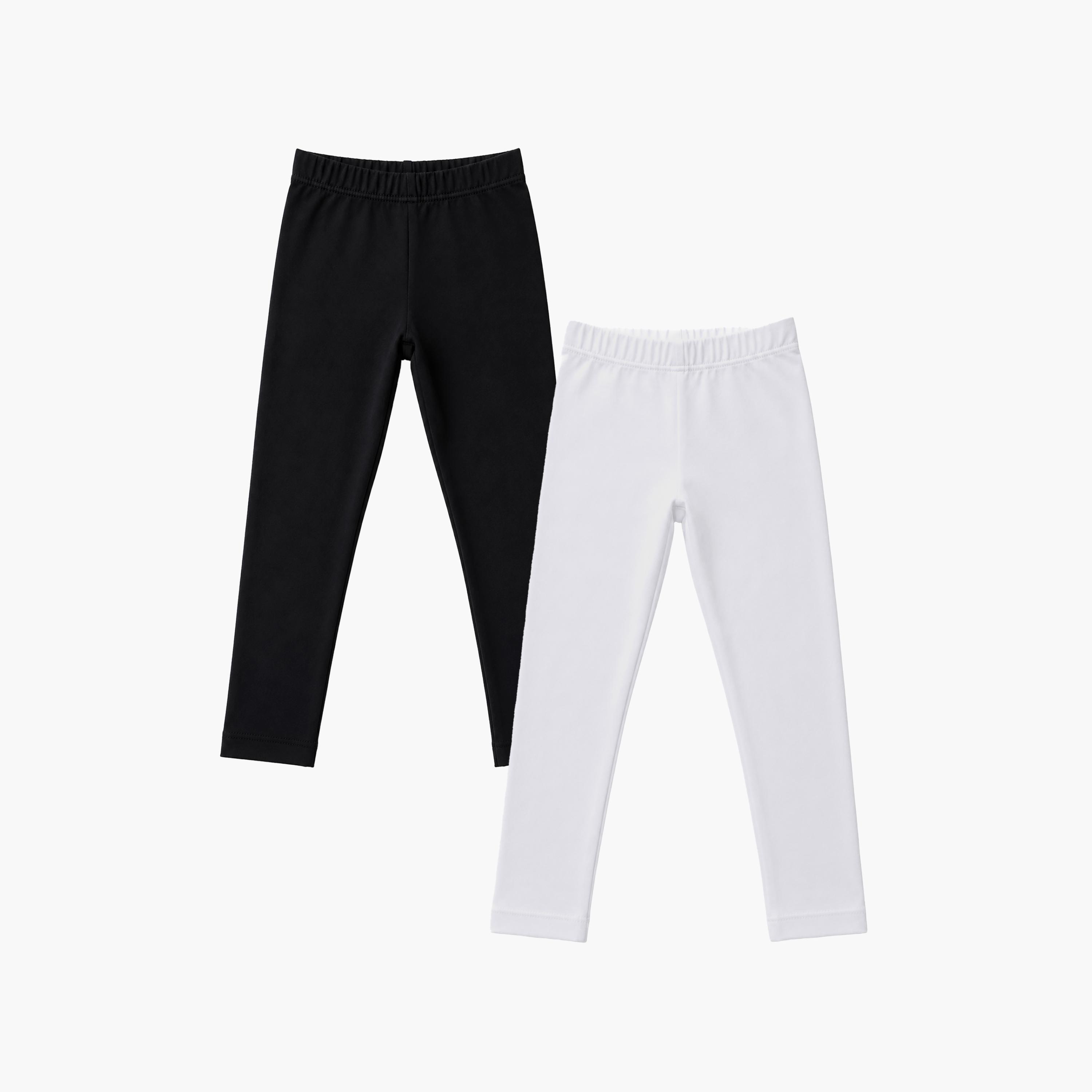 طقم بنطال ضيق (ليجن) أساسي مطاطي بطول كامل بلون سادة قطعتين من بيبي كلو-girls-clothing-bottoms-leggings-image-1