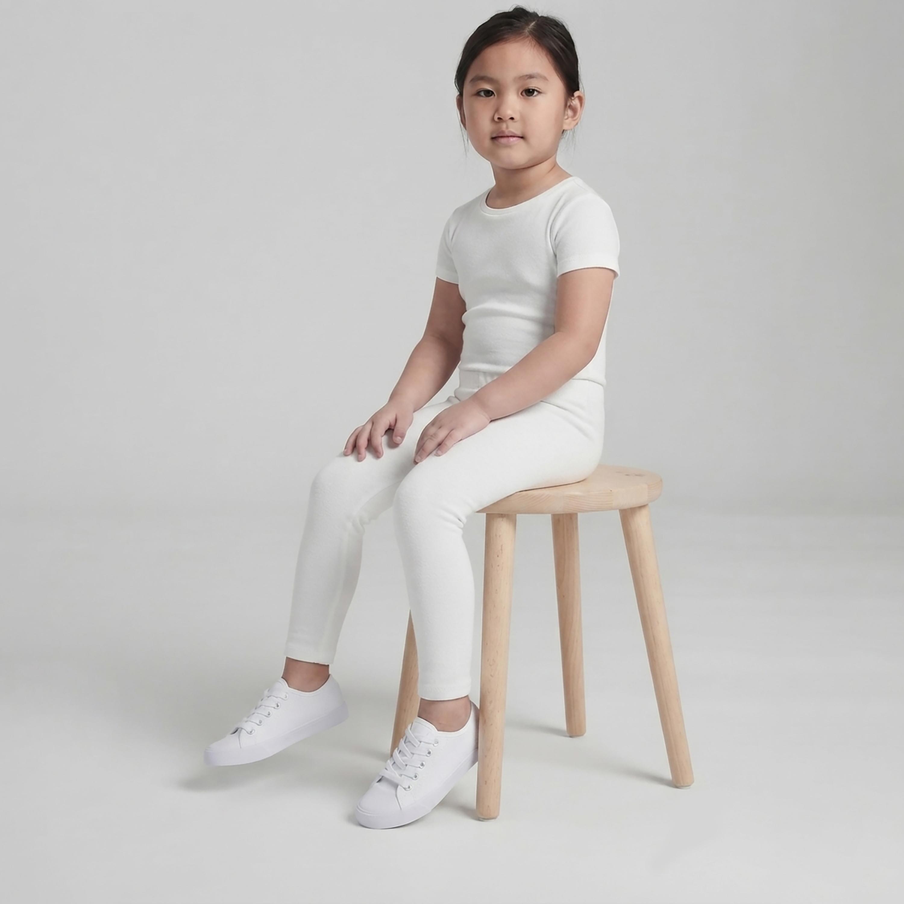 Babyqlo 2-Piece Solid Full Length Elasticated Essential Leggings Set-girls-clothing-bottoms-leggings-image-7