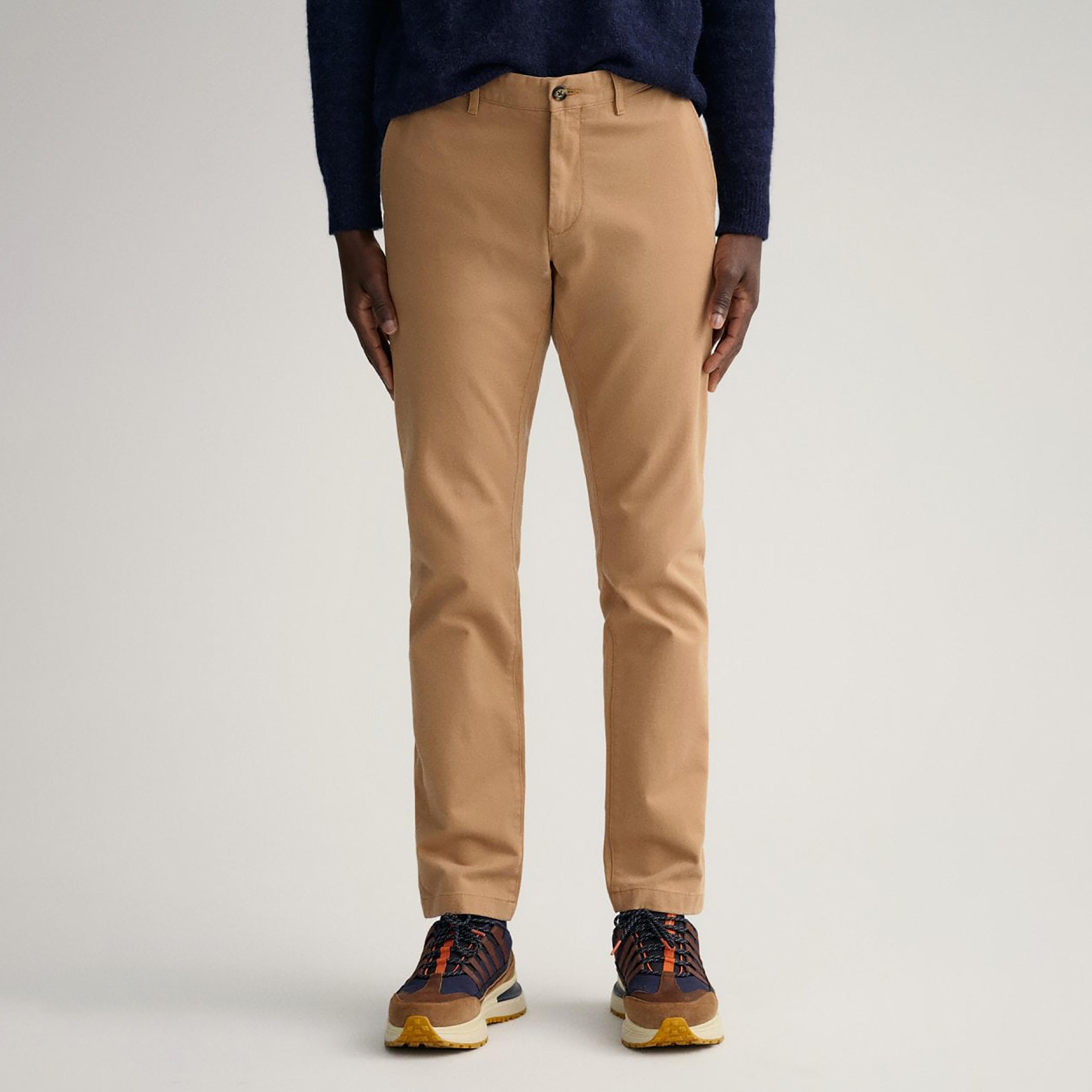 Gant Plain Mid-Rise Buttoned Chinos-men-clothing-bottoms-trousersandchinos-chinos-image-1