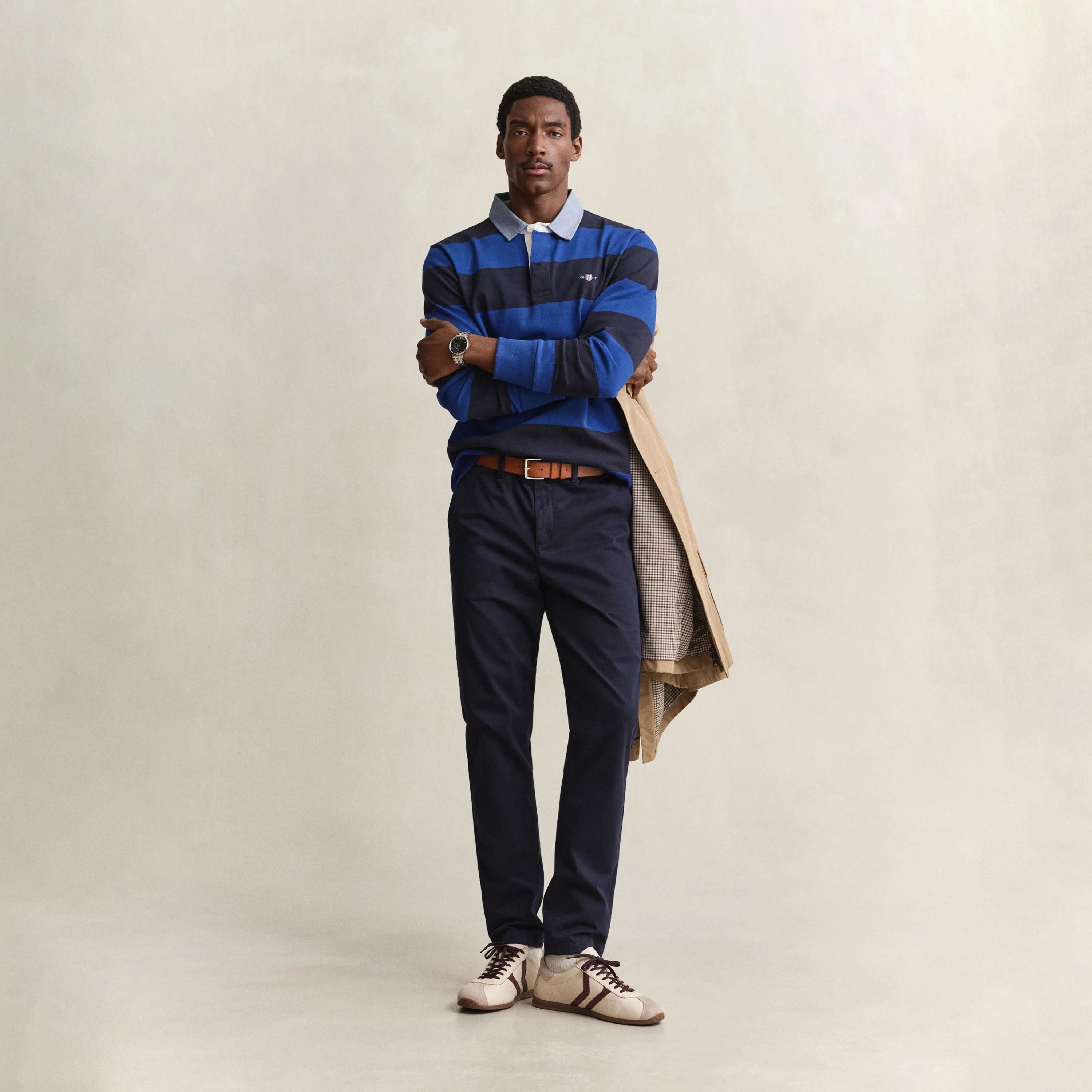 بنطلون "تشينو" رجالي سادة بخصر متوسط وقصة "سليم فيت" من جانت-men-clothing-trousersandchinos-chinos-image-8