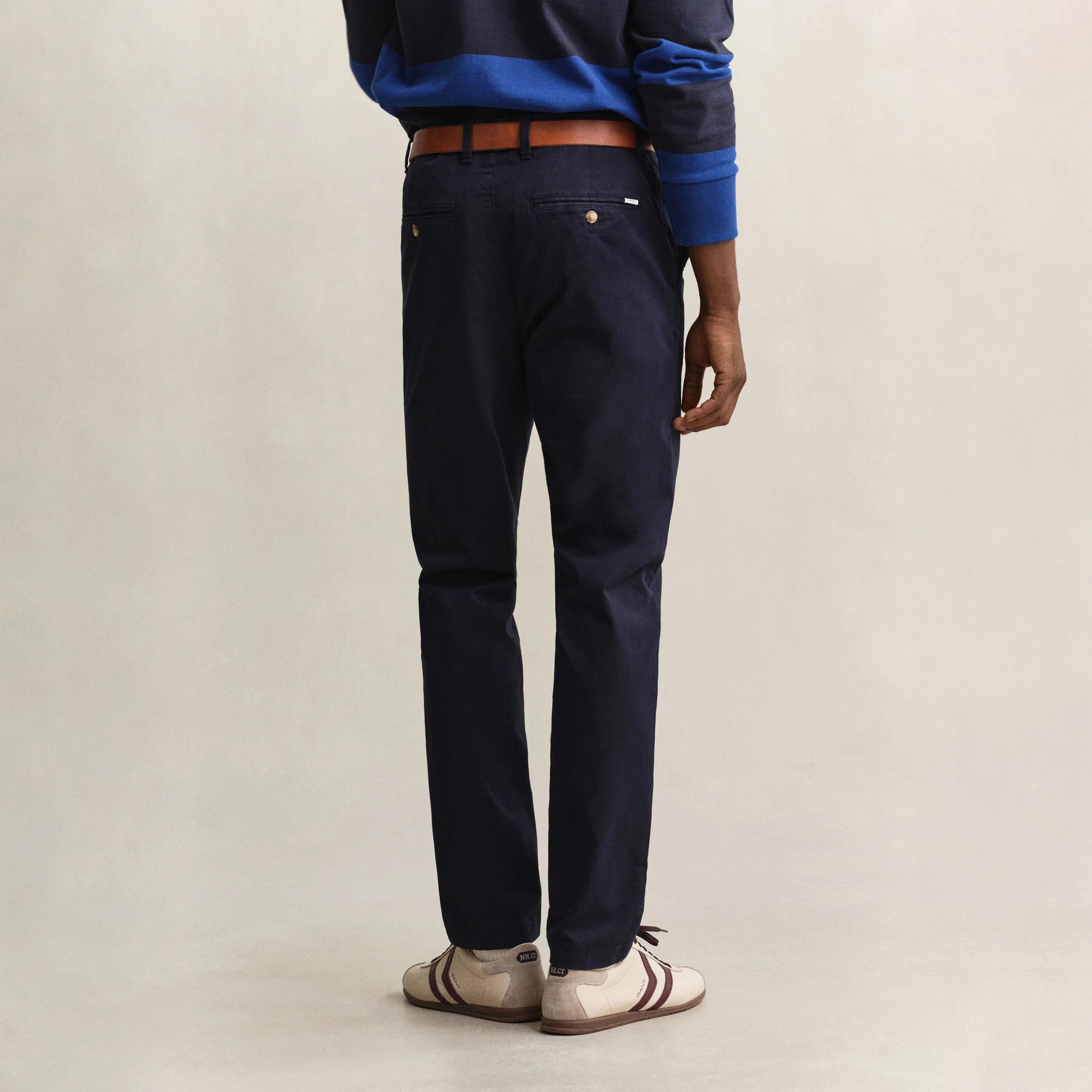 بنطلون "تشينو" رجالي سادة بخصر متوسط وقصة "سليم فيت" من جانت-men-clothing-trousersandchinos-chinos-image-10