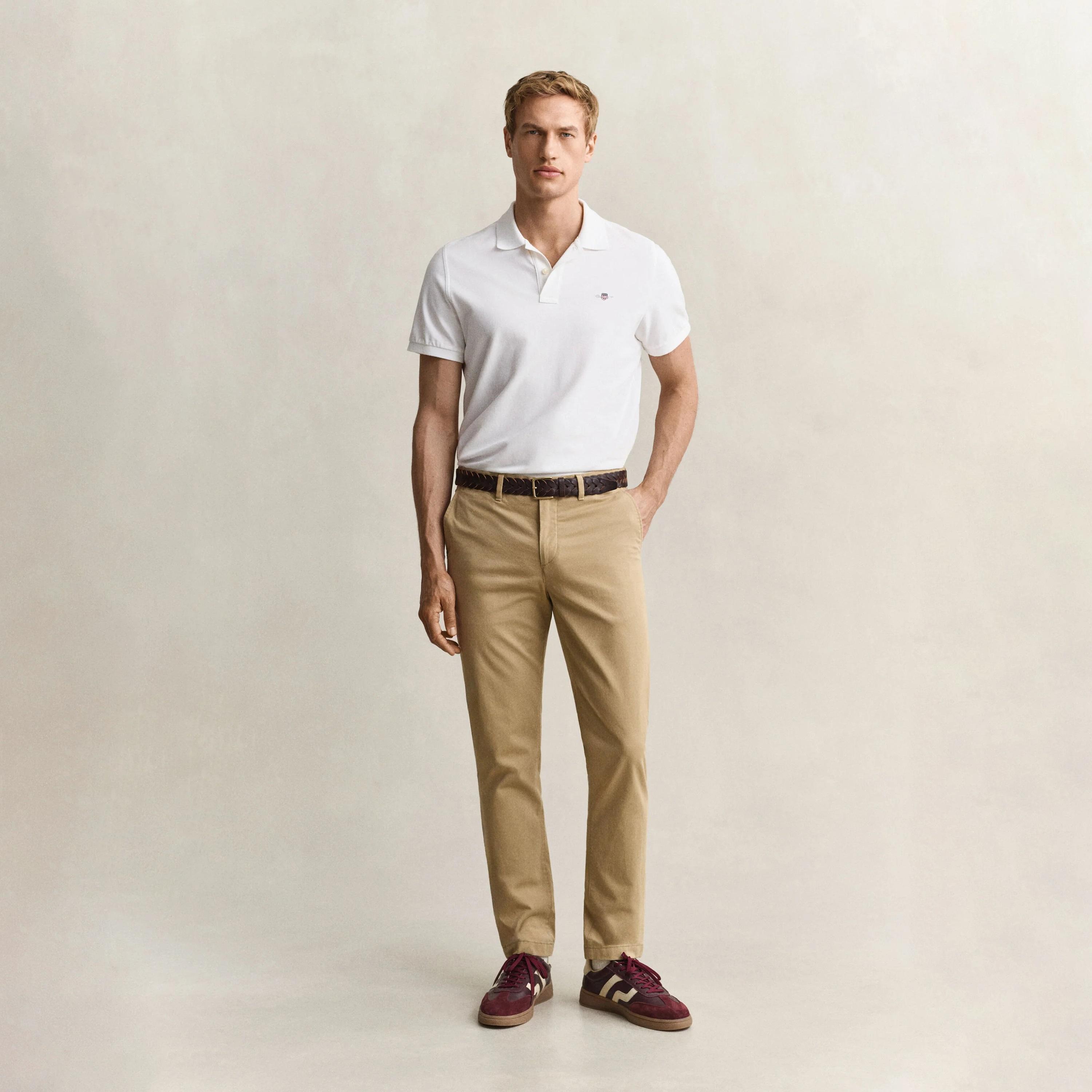 بنطلون "تشينو" رجالي سادة بخصر متوسط وقصة "سليم فيت" من جانت-men-clothing-trousersandchinos-chinos-image-3