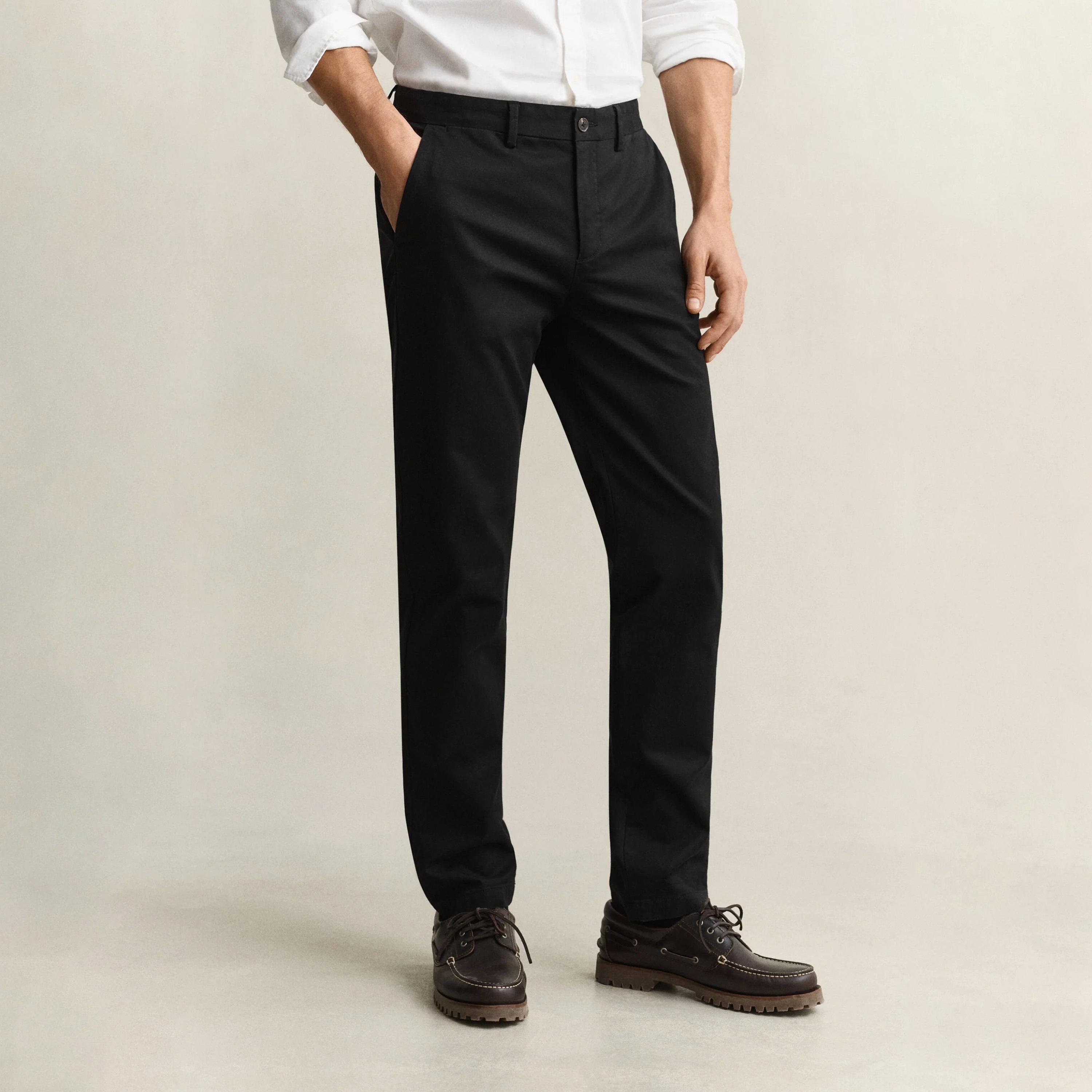 Gant Slim Fit Plain Mid-Rise Men's Chinos-men-clothing-trousersandchinos-chinos-image-1