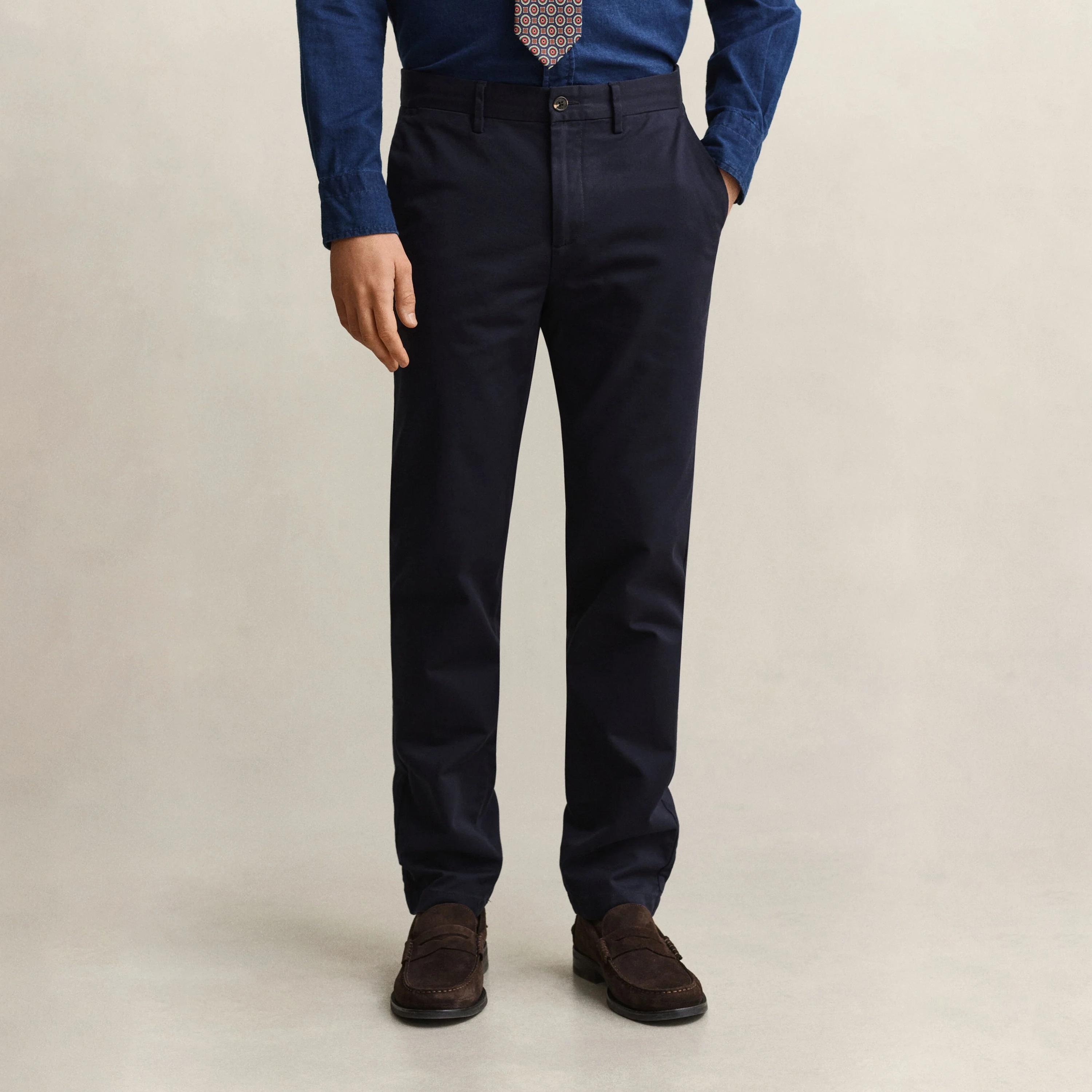 بنطلون "تشينو" رجالي سادة بخصر متوسط وقصة "سليم فيت" من جانت-men-clothing-trousersandchinos-chinos-image-7