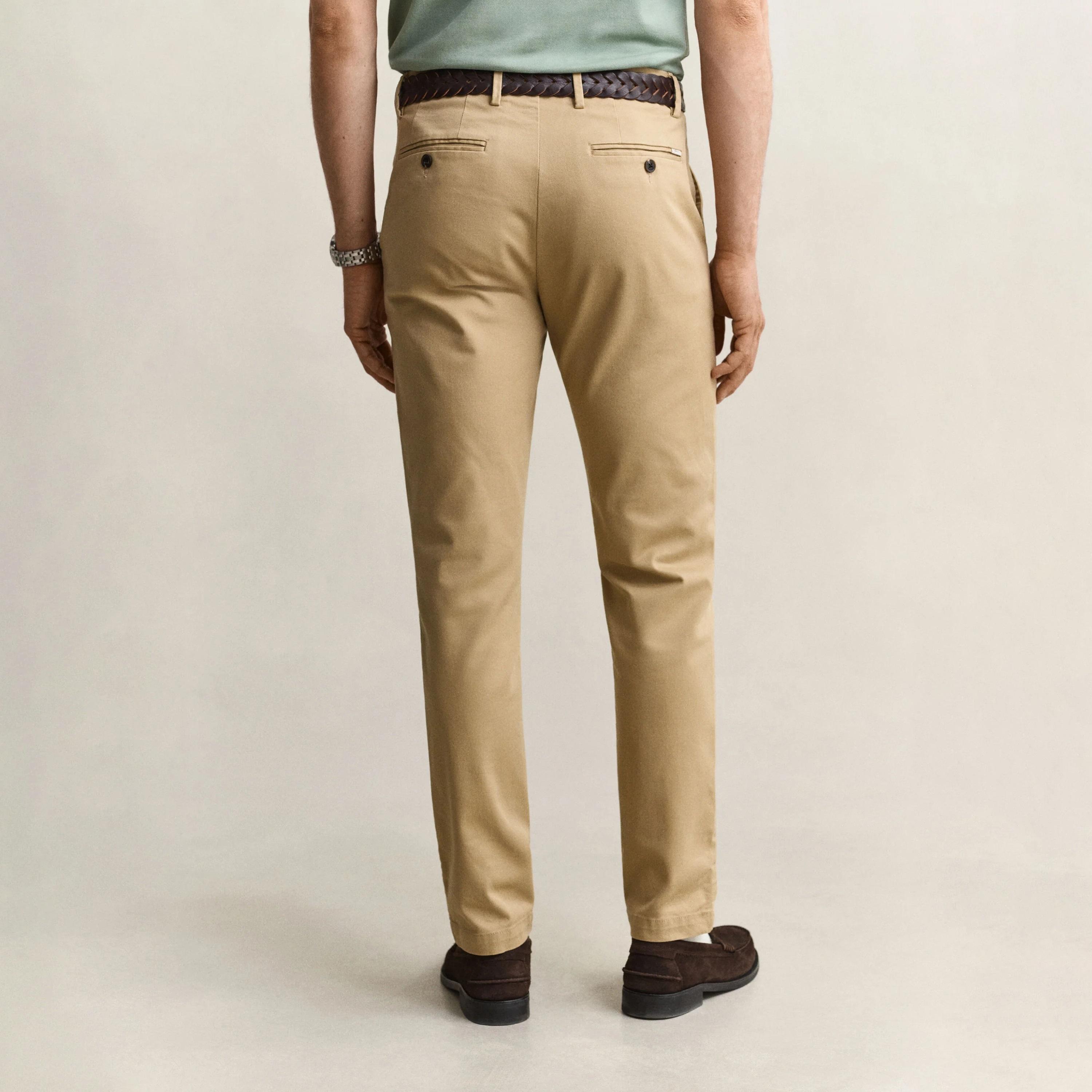 بنطلون "تشينو" رجالي سادة بخصر متوسط وقصة "سليم فيت" من جانت-men-clothing-trousersandchinos-chinos-image-4
