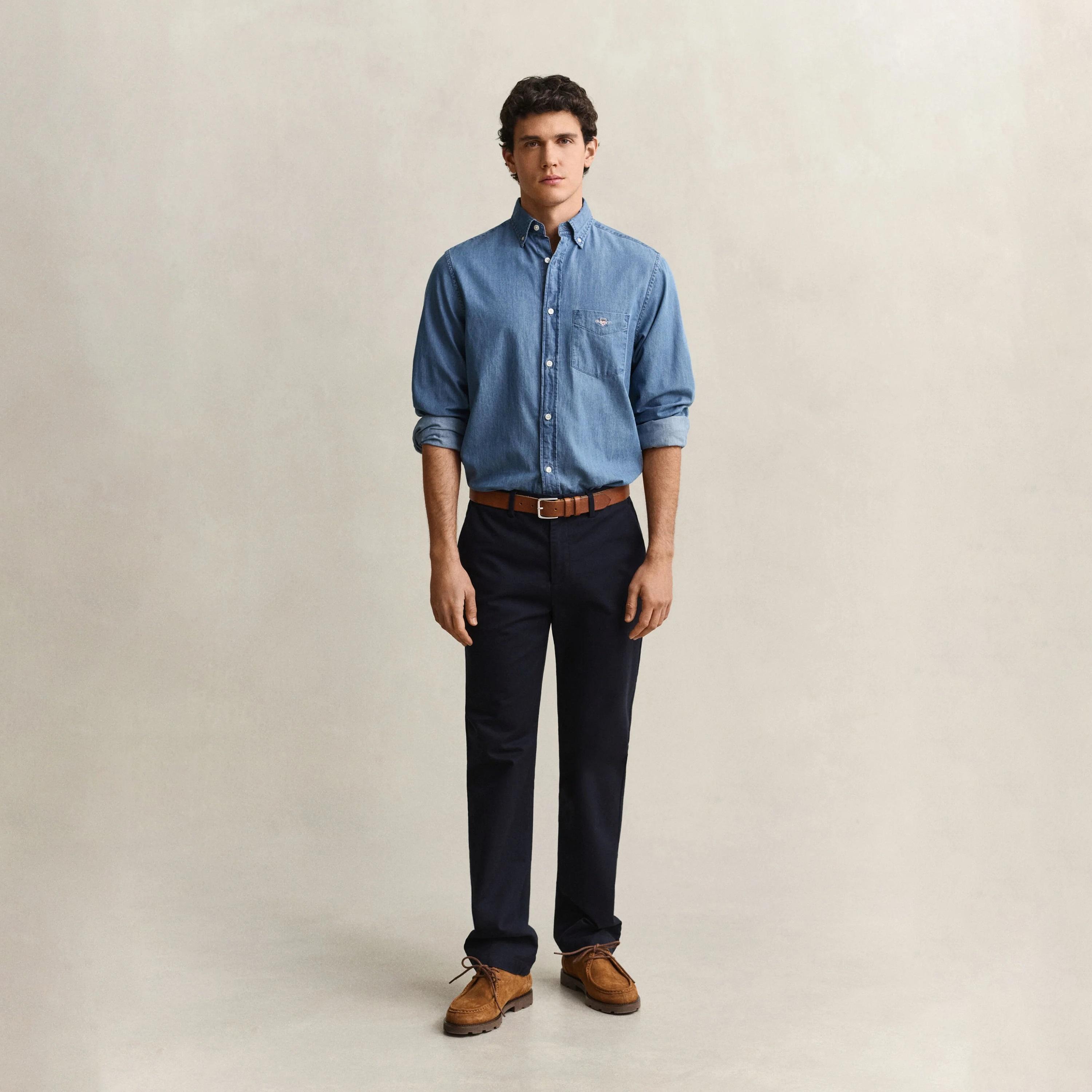 Gant Regular Fit Plain Mid-Rise Men's Chinos-men-clothing-trousersandchinos-chinos-image-8