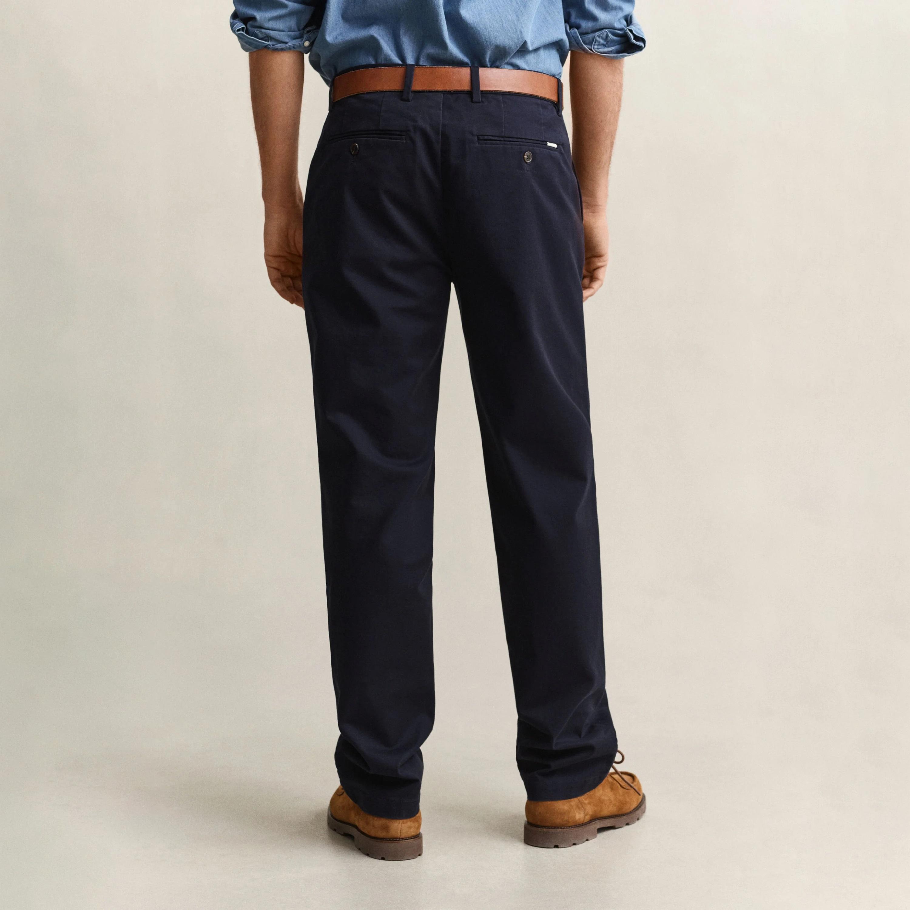 Gant Regular Fit Plain Mid-Rise Men's Chinos-men-clothing-trousersandchinos-chinos-image-4