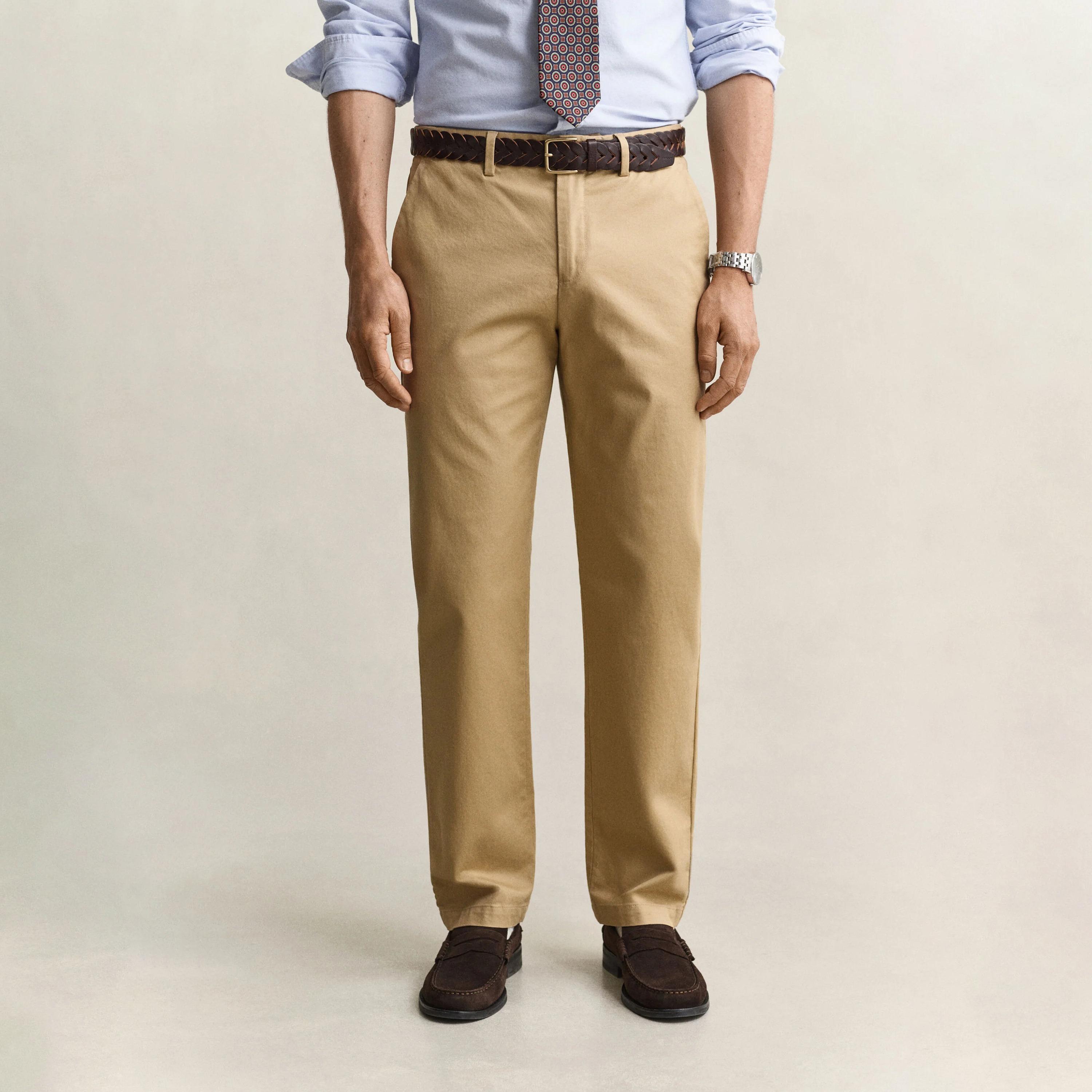 Gant Regular Fit Plain Mid-Rise Men's Chinos-men-clothing-trousersandchinos-chinos-image-1