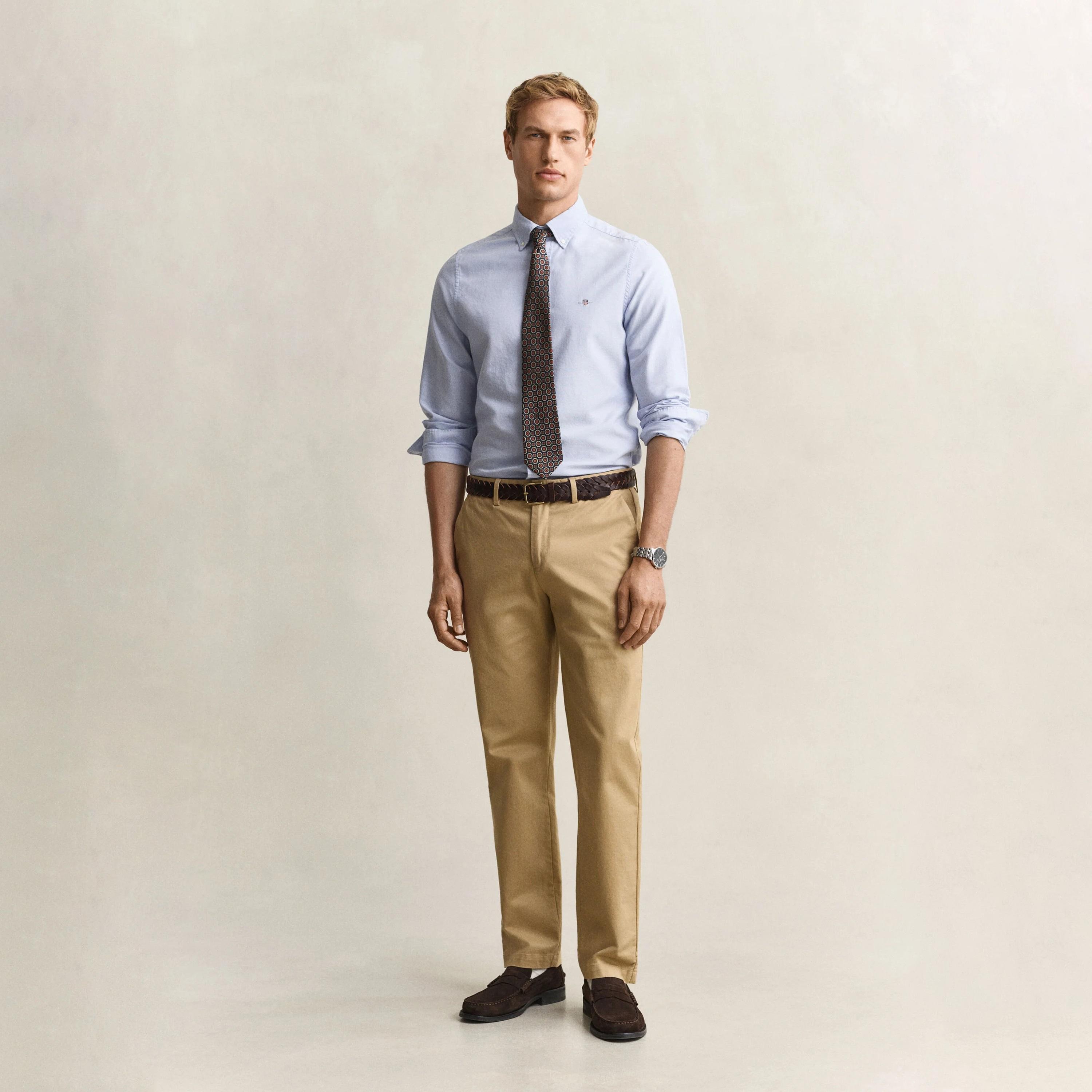 Gant Regular Fit Plain Mid-Rise Men's Chinos-men-clothing-trousersandchinos-chinos-image-2