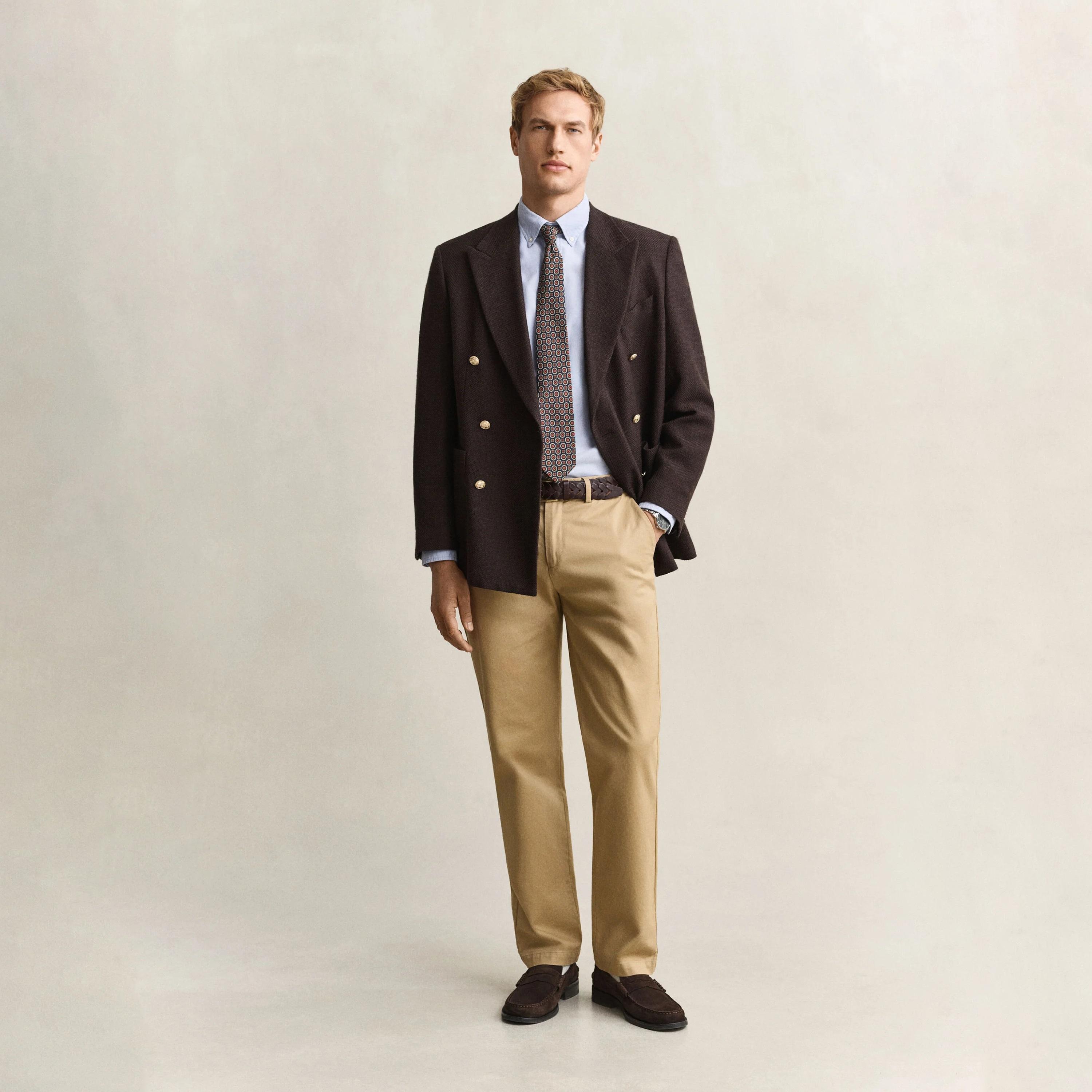 Gant Regular Fit Plain Mid-Rise Men's Chinos-men-clothing-trousersandchinos-chinos-image-3