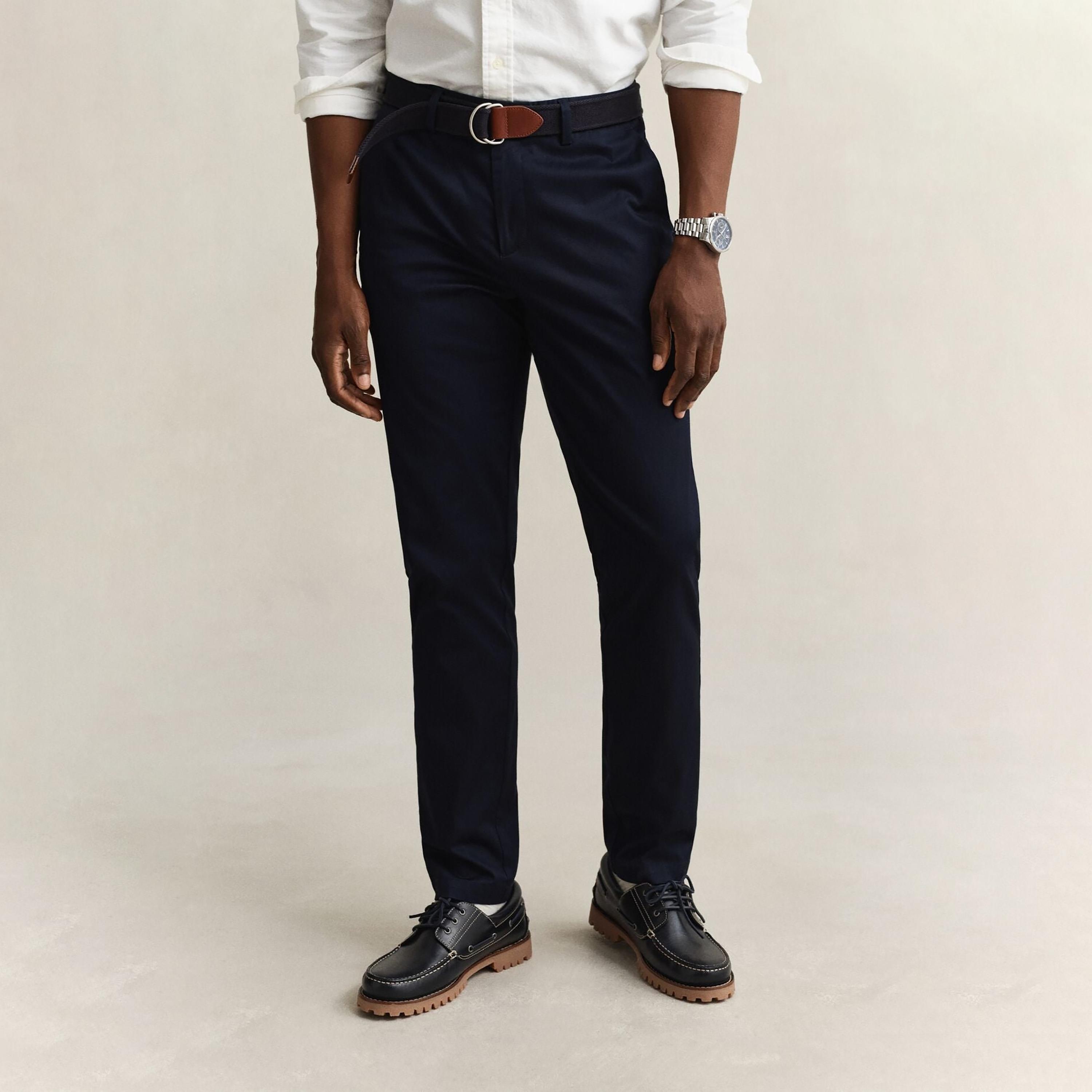بنطلون "تشينو" رجالي سادة بخصر متوسط وقصة "سليم فيت" من جانت-men-clothing-bottoms-trousersandchinos-chinos-image-5