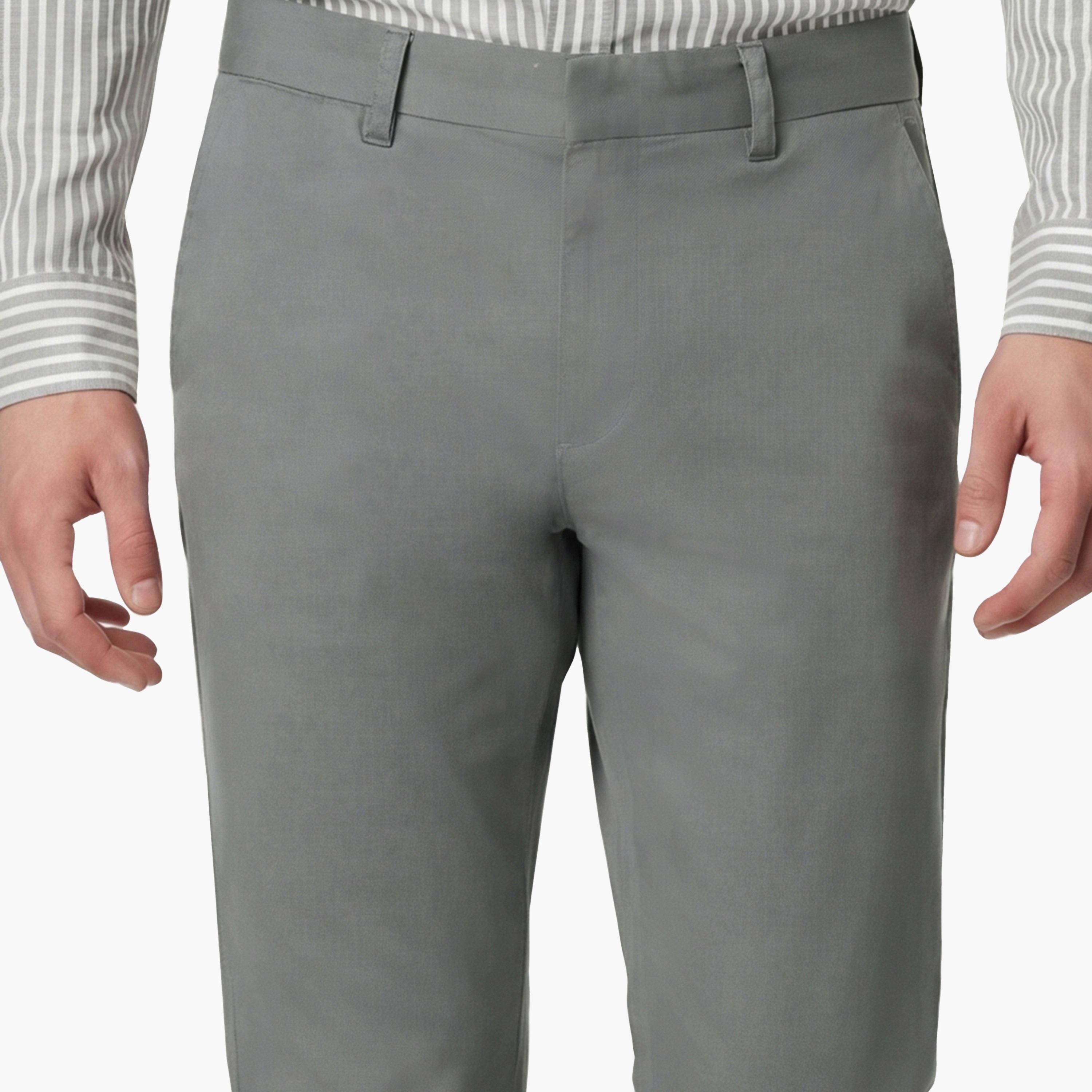 بنطال تشينو رجالي ضيق سادة بـ 4 جيوب وخصر متوسط الارتفاع وطول درز داخلي 32 من غانت-men-clothing-bottoms-trousersandchinos-chinos-image-3