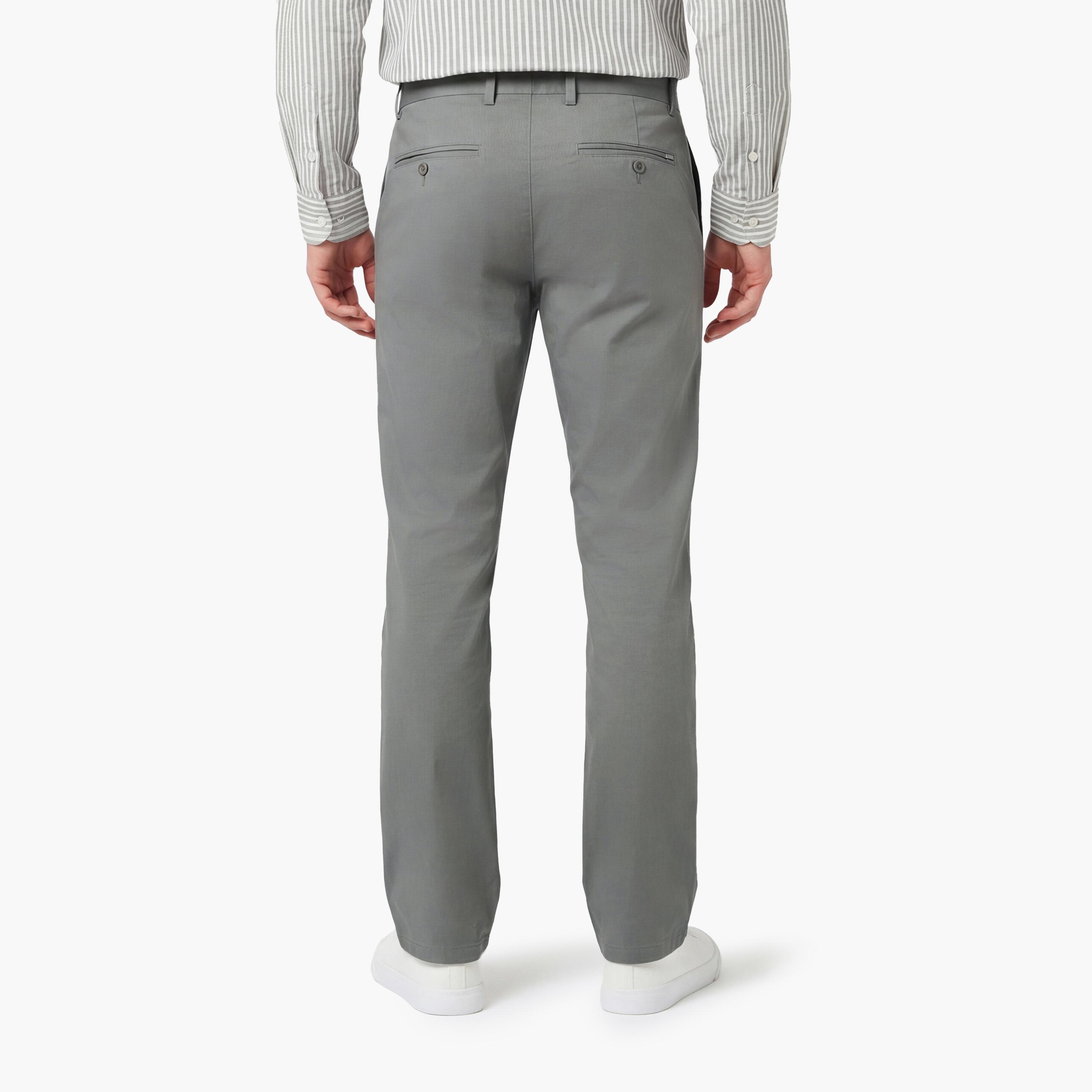 بنطال تشينو رجالي ضيق سادة بـ 4 جيوب وخصر متوسط الارتفاع وطول درز داخلي 32 من غانت-men-clothing-bottoms-trousersandchinos-chinos-image-4