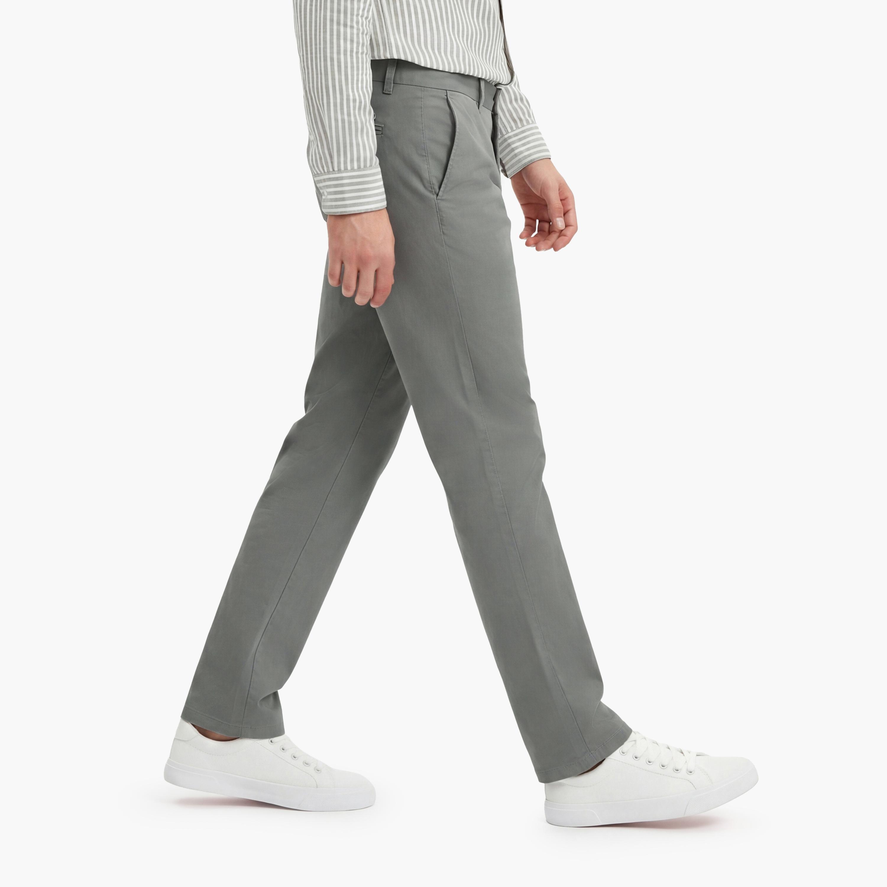 بنطال تشينو رجالي ضيق سادة بـ 4 جيوب وخصر متوسط الارتفاع وطول درز داخلي 32 من غانت-men-clothing-bottoms-trousersandchinos-chinos-image-5