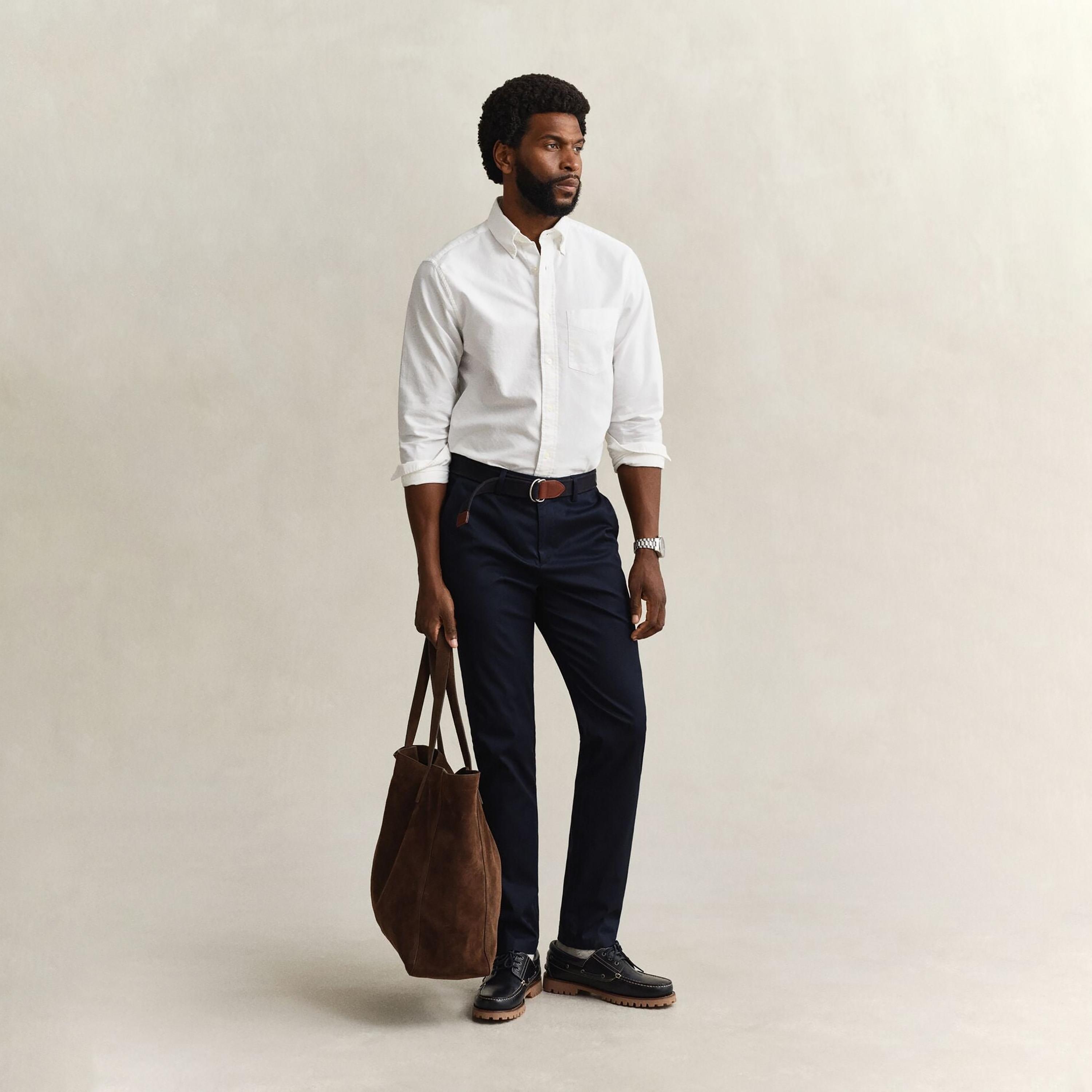 بنطلون "تشينو" رجالي سادة بخصر متوسط وقصة "سليم فيت" من جانت-men-clothing-bottoms-trousersandchinos-chinos-image-3