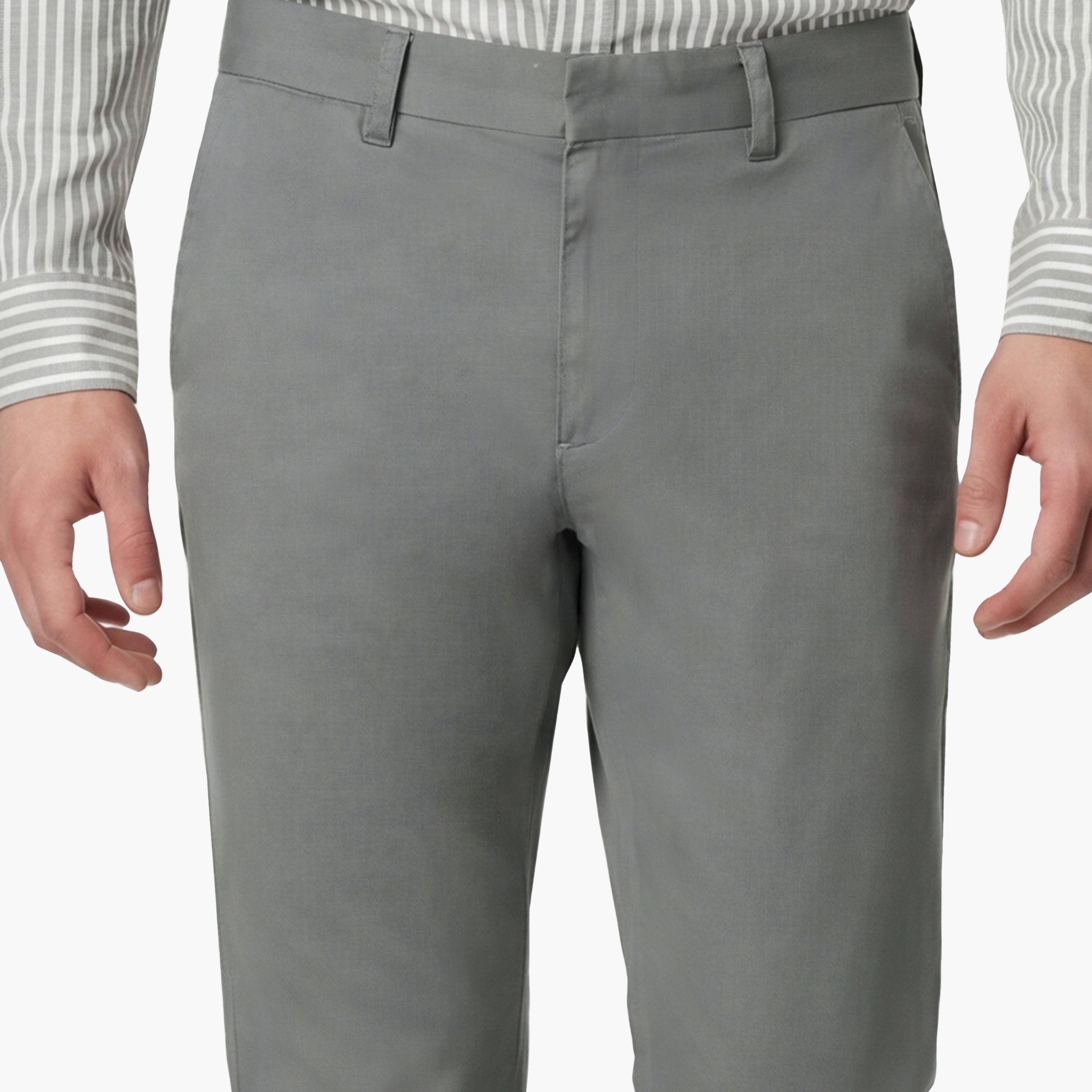 بنطال تشينو رجالي ضيق سادة بـ 4 جيوب وخصر متوسط الارتفاع وطول درز داخلي 34 من غانت-men-clothing-bottoms-trousersandchinos-chinos-image-3