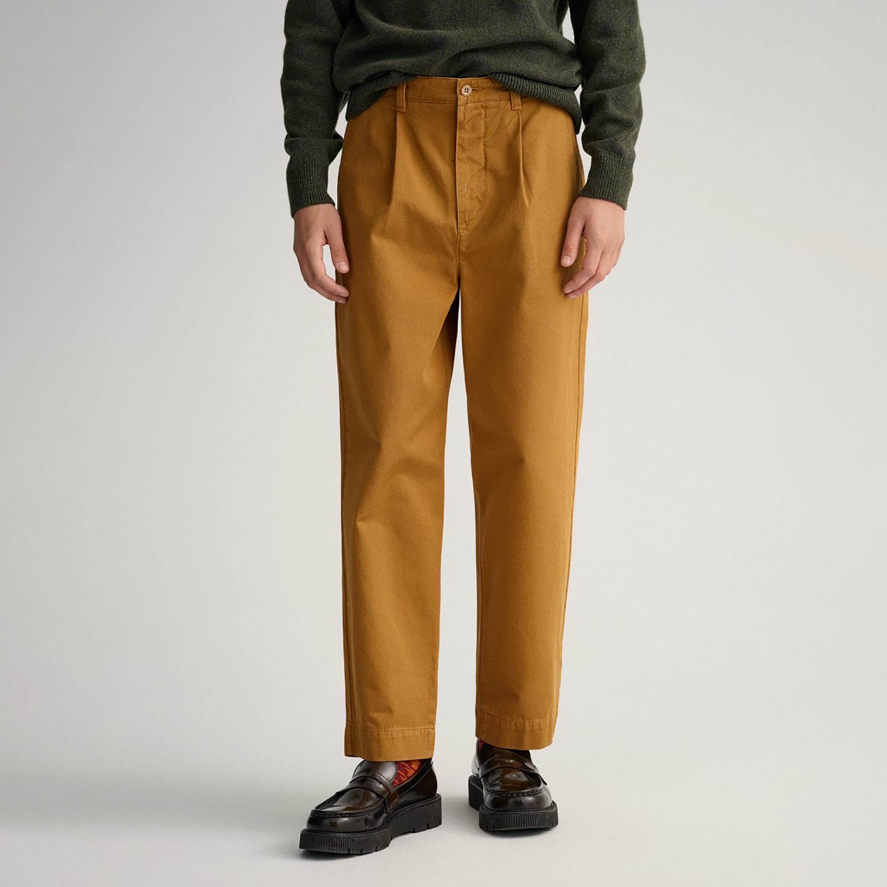 تشينو جانت سادة متوسطة الارتفاع بطيات أمامية-men-clothing-bottoms-trousersandchinos-chinos-image-4