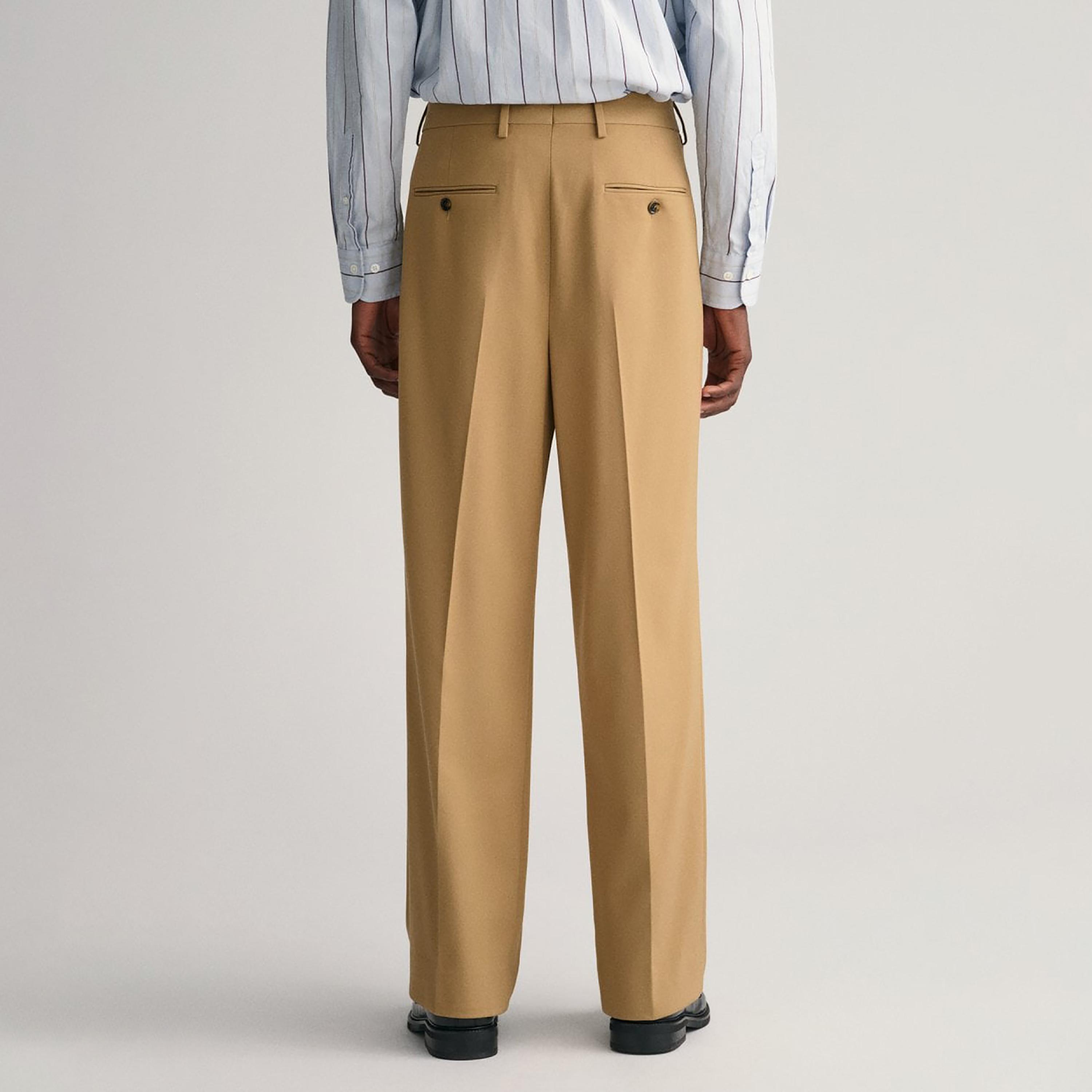 Gant Pleated Mid-Rise Wide Leg Pants-men-clothing-bottoms-trousersandchinos-trousers-image-3