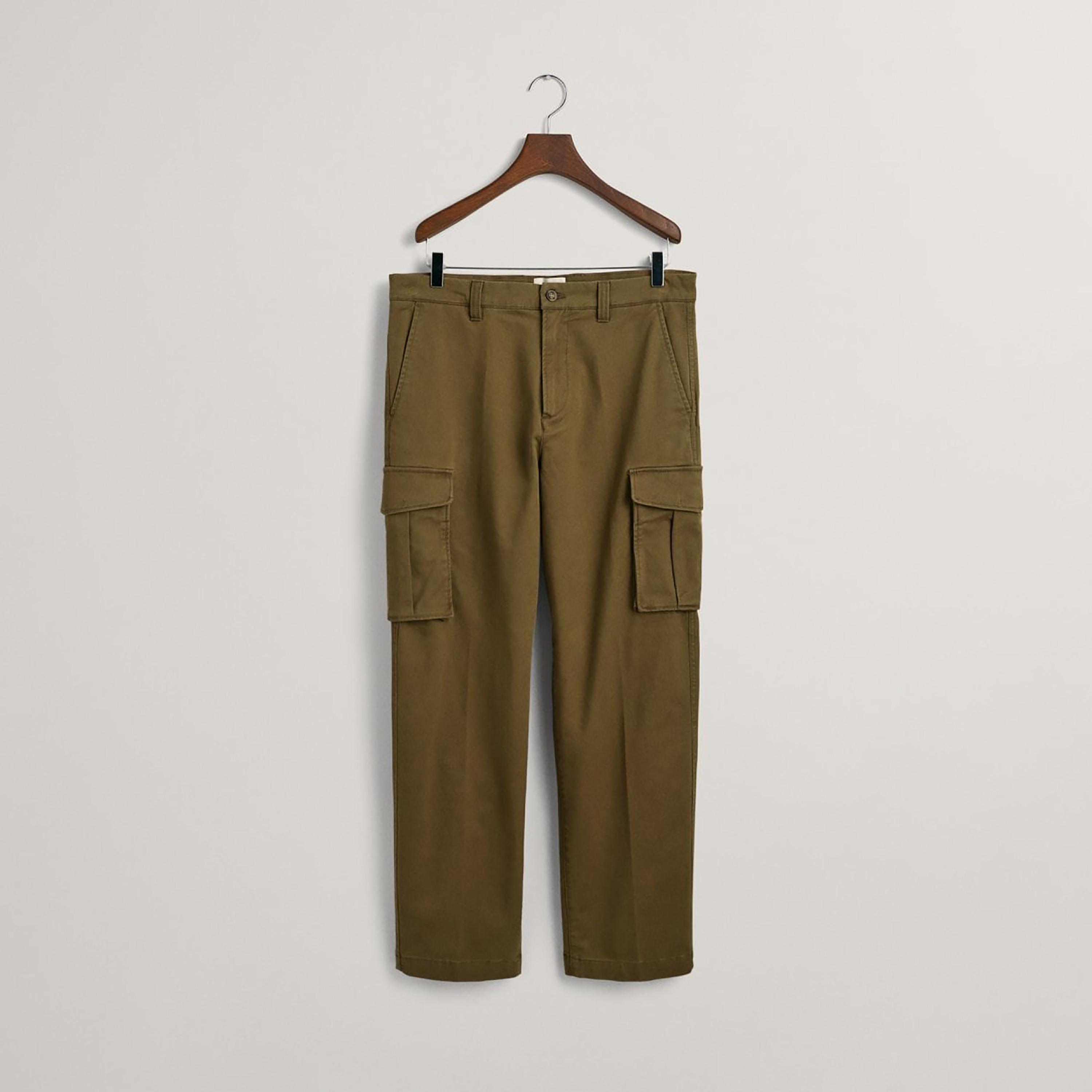 بناطيل البضائع جانت سادة متوسطة الارتفاع بأزرار-men-clothing-bottoms-trousersandchinos-trousers-image-1