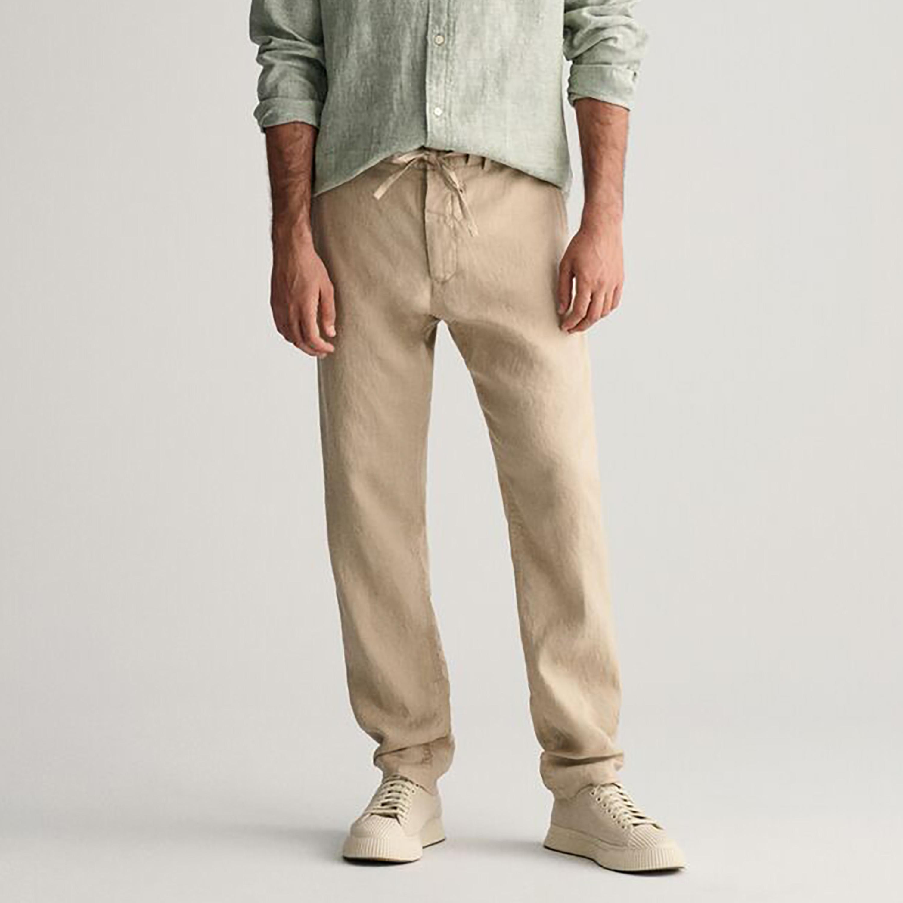 بنطلون برباط وجيب مائل متوسط ​​الارتفاع من غانت-men-clothing-bottoms-joggers-image-5