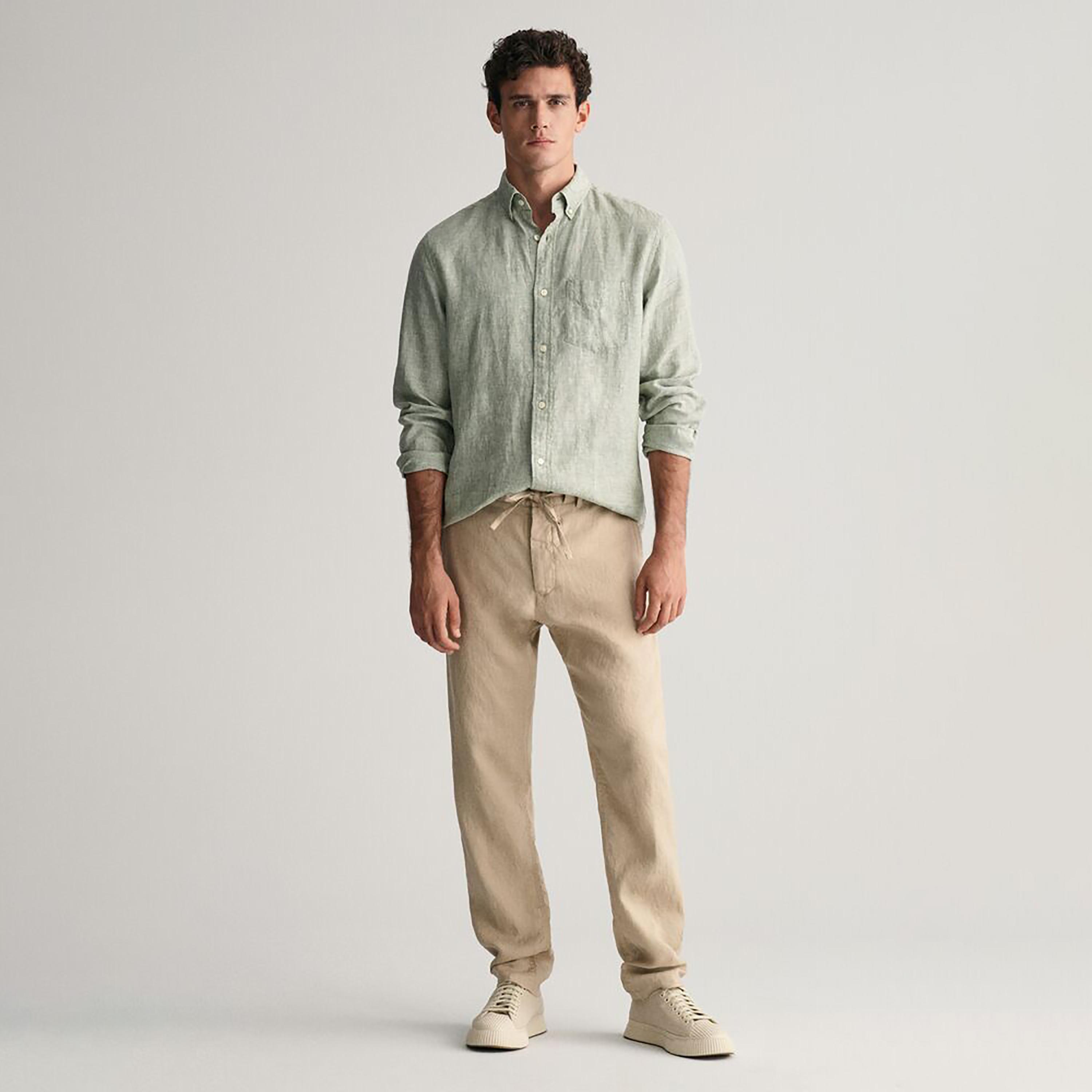 بنطلون برباط وجيب مائل متوسط ​​الارتفاع من غانت-men-clothing-bottoms-joggers-image-6
