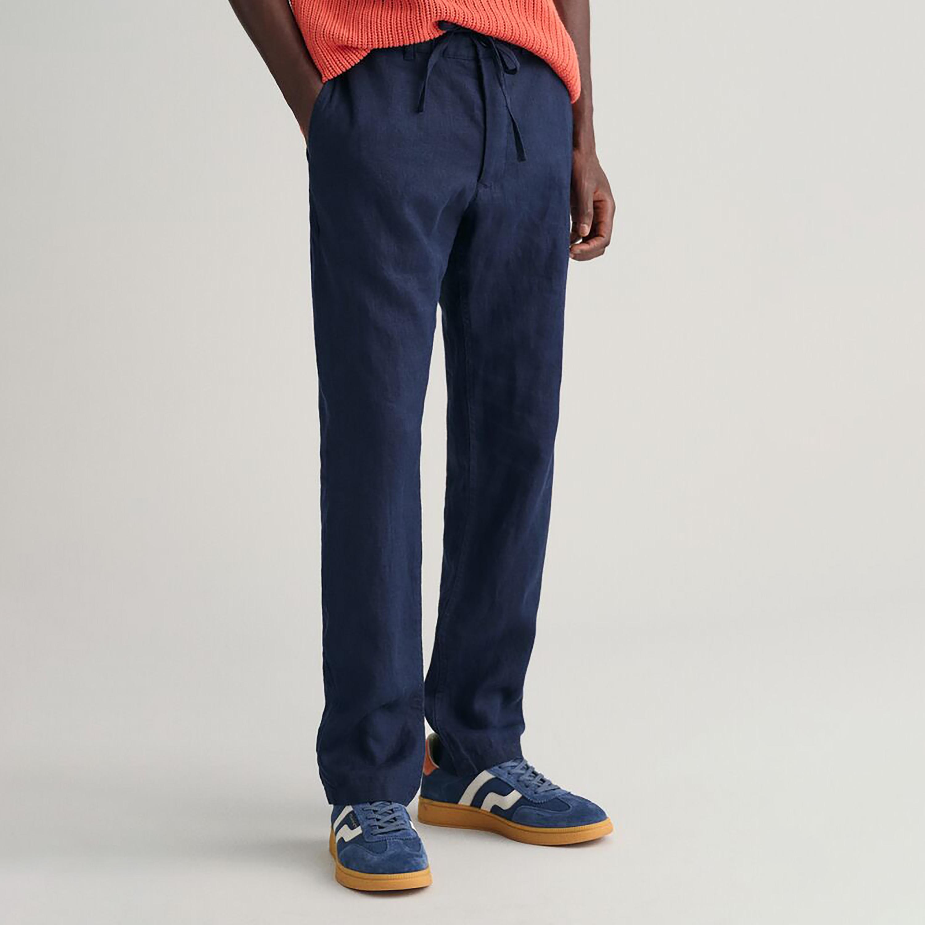 بنطلون برباط وجيب مائل متوسط ​​الارتفاع من غانت-men-clothing-bottoms-joggers-image-13