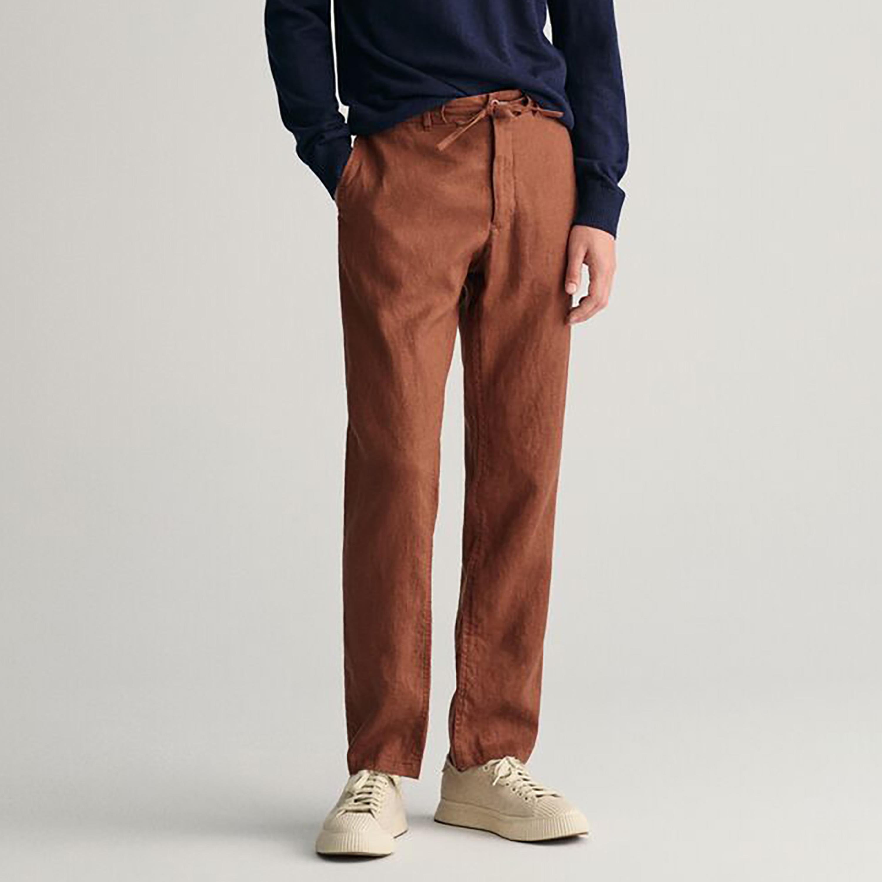 بنطلون برباط وجيب مائل متوسط ​​الارتفاع من غانت-men-clothing-bottoms-joggers-image-9