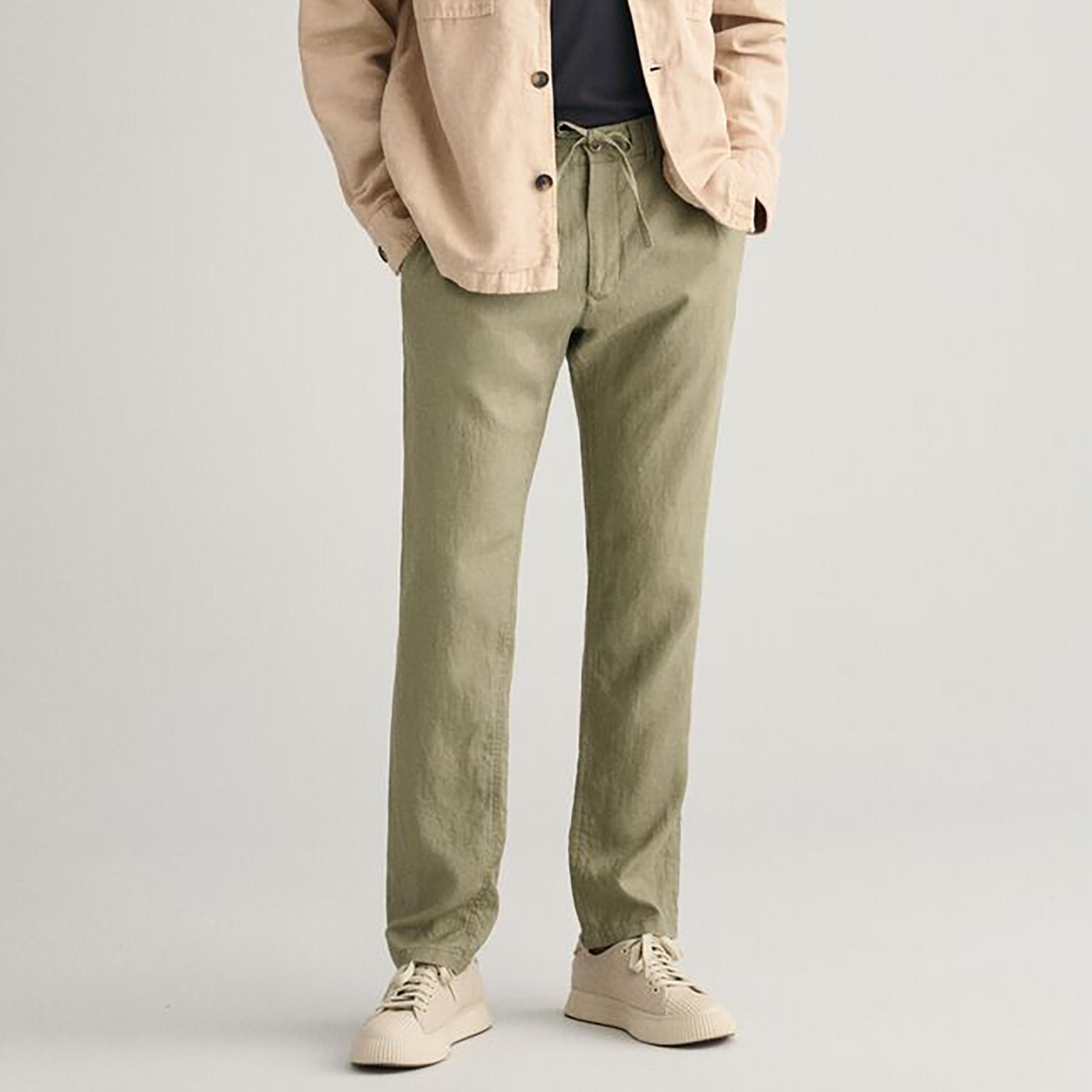 Gant Plain Mid-Rise Slanted Pocket Drawstring Pants-men-clothing-bottoms-joggers-image-1