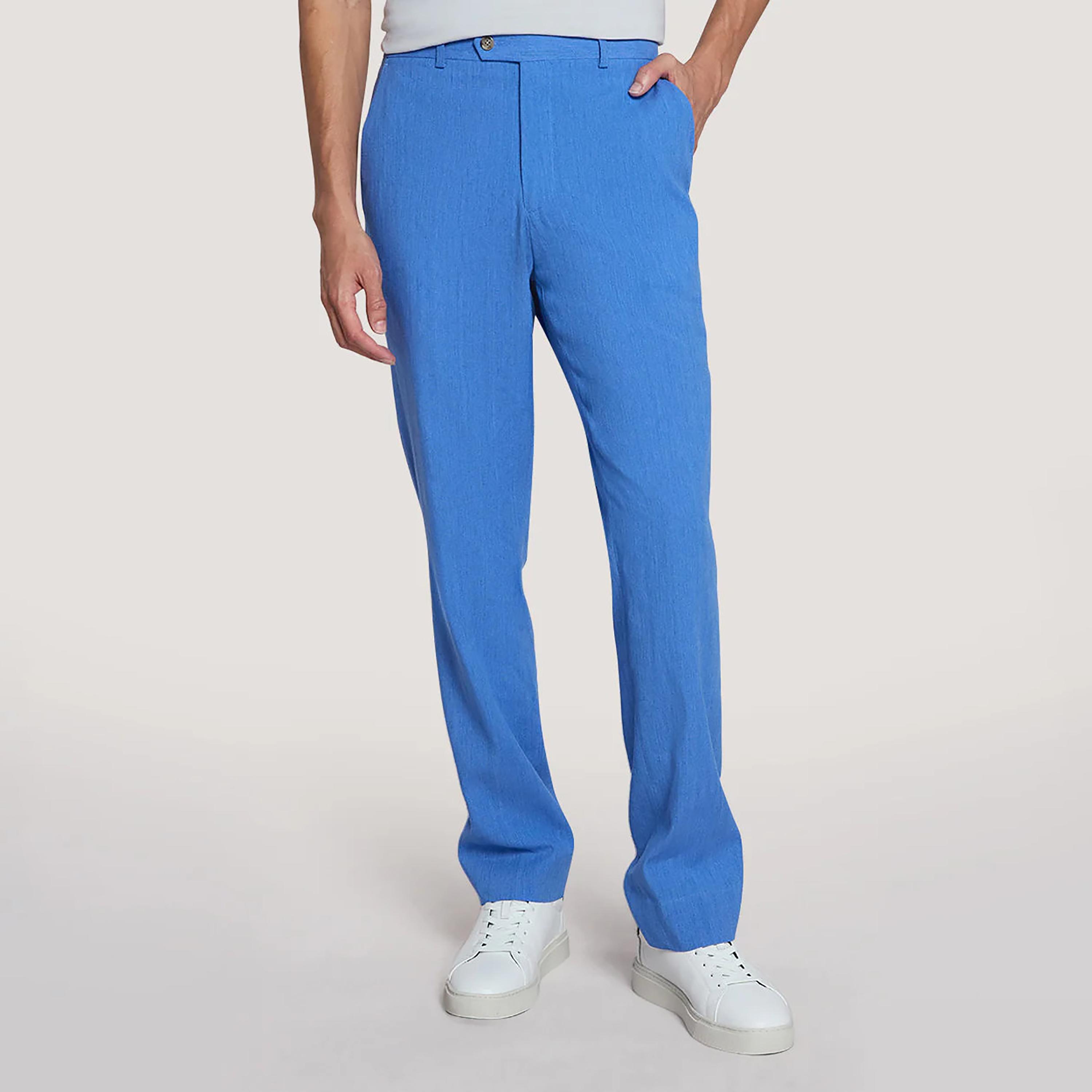 Gant Plain Linen Mid-Rise Men's Trousers-men-clothing-trousersandchinos-trousers-image-1