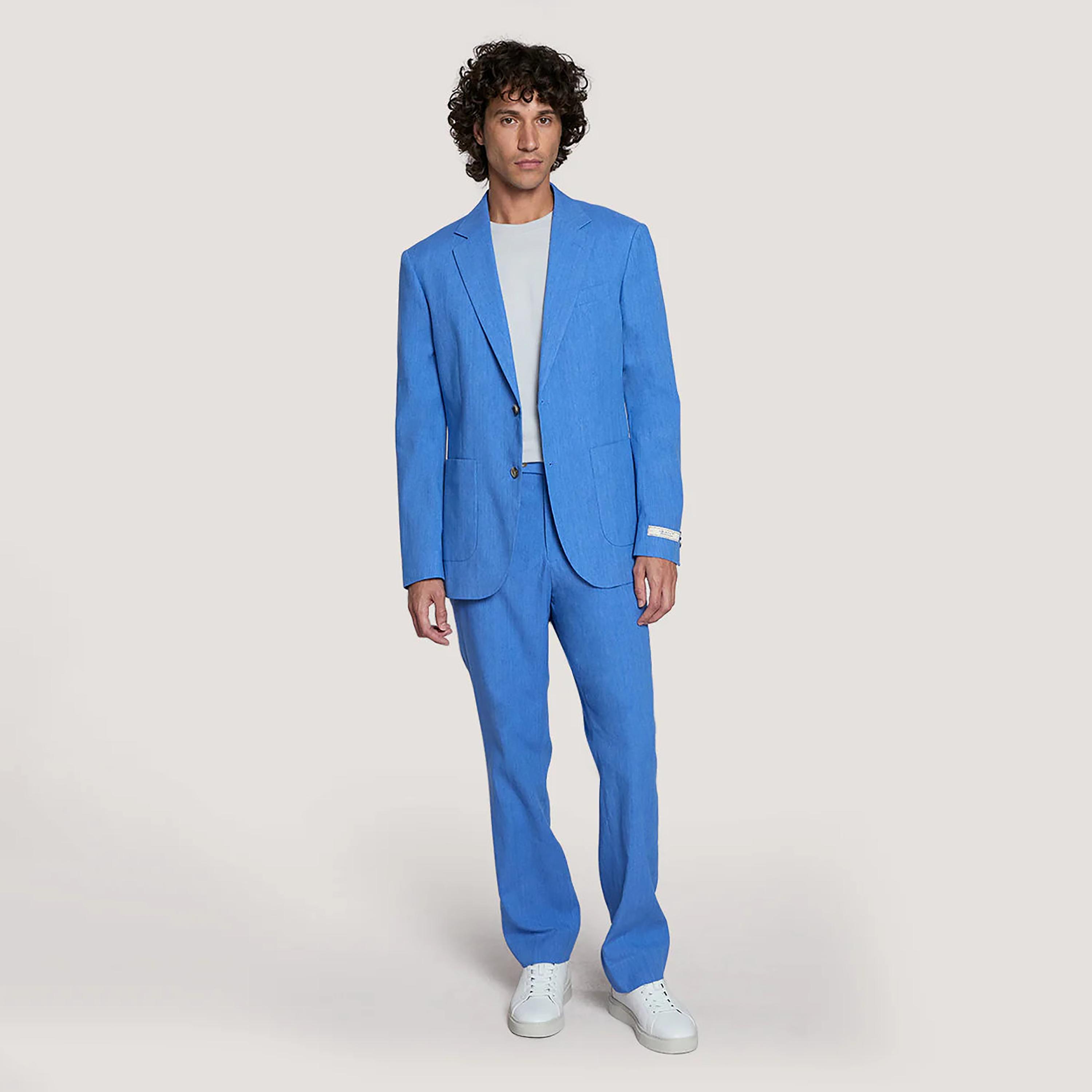 Gant Plain Linen Mid-Rise Men's Trousers-men-clothing-trousersandchinos-trousers-image-2
