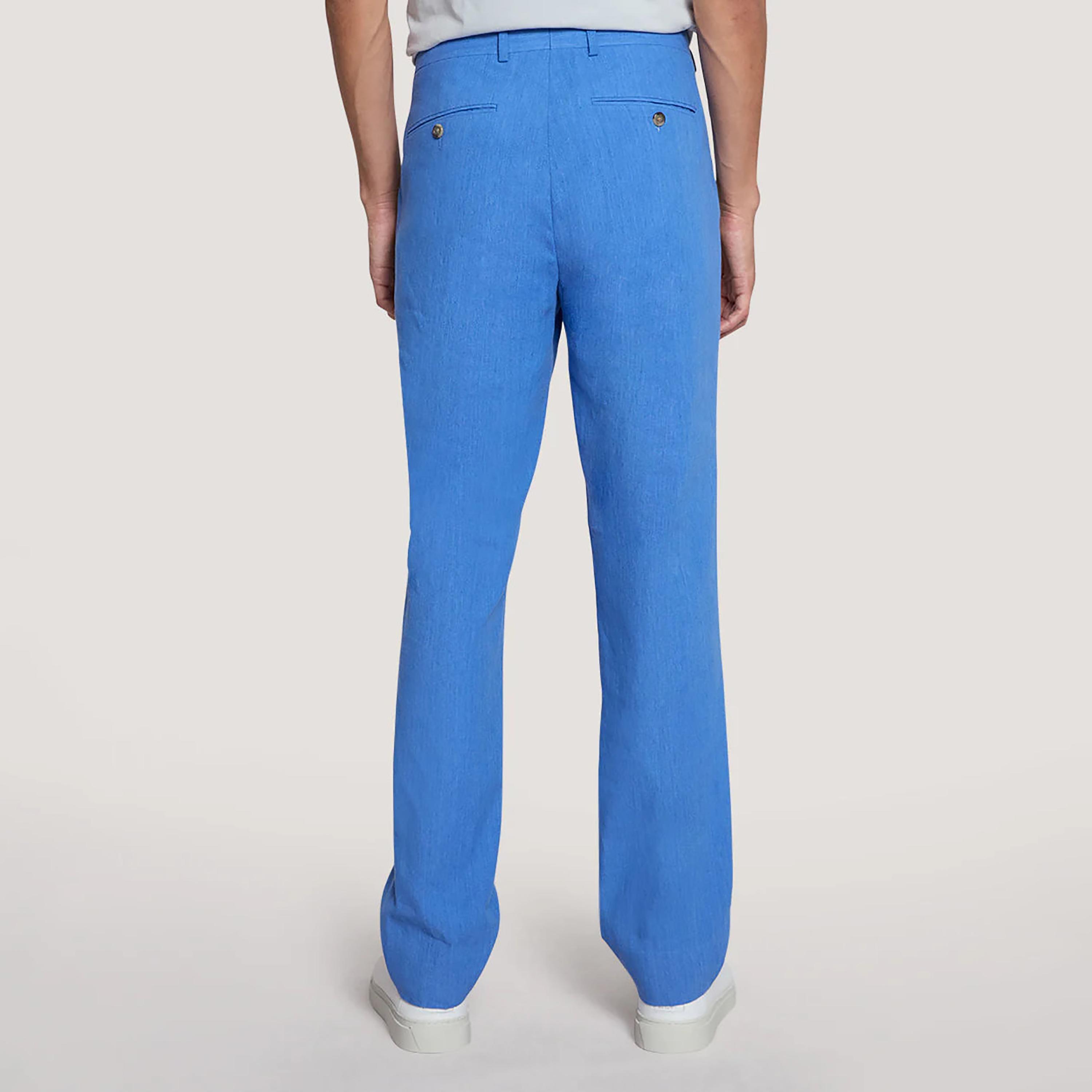 Gant Plain Linen Mid-Rise Men's Trousers-men-clothing-trousersandchinos-trousers-image-4