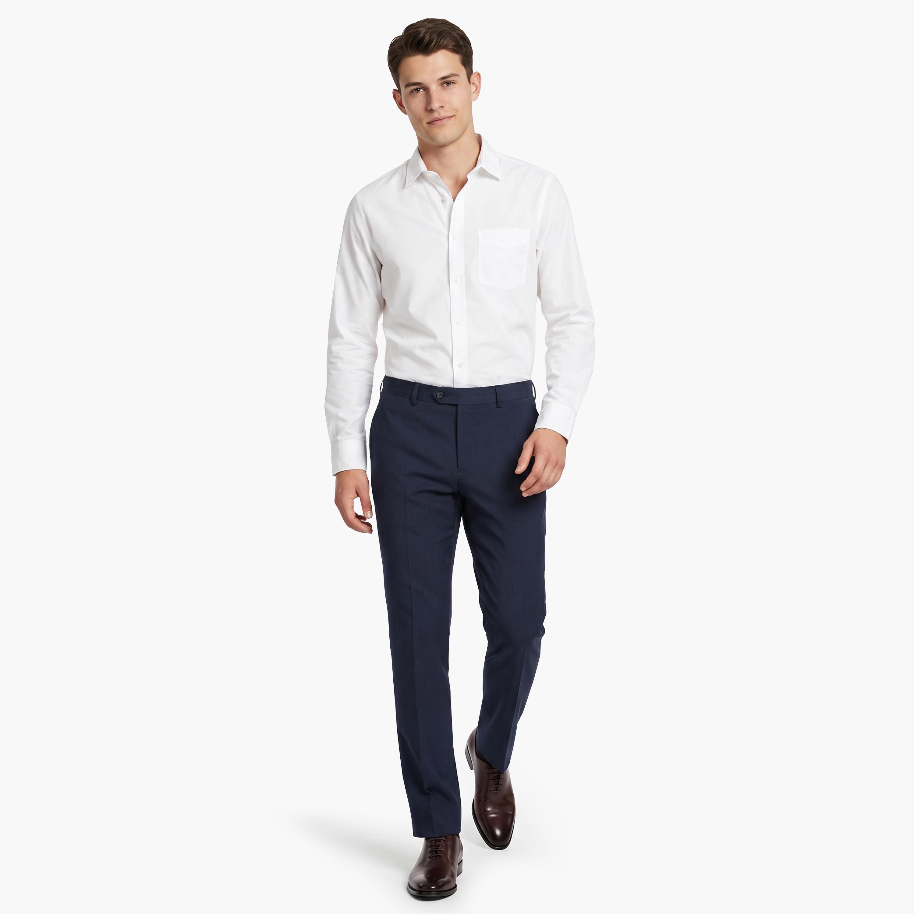 Gant Plain Linen Mid-Rise Men's Trousers-men-clothing-trousersandchinos-trousers-image-2