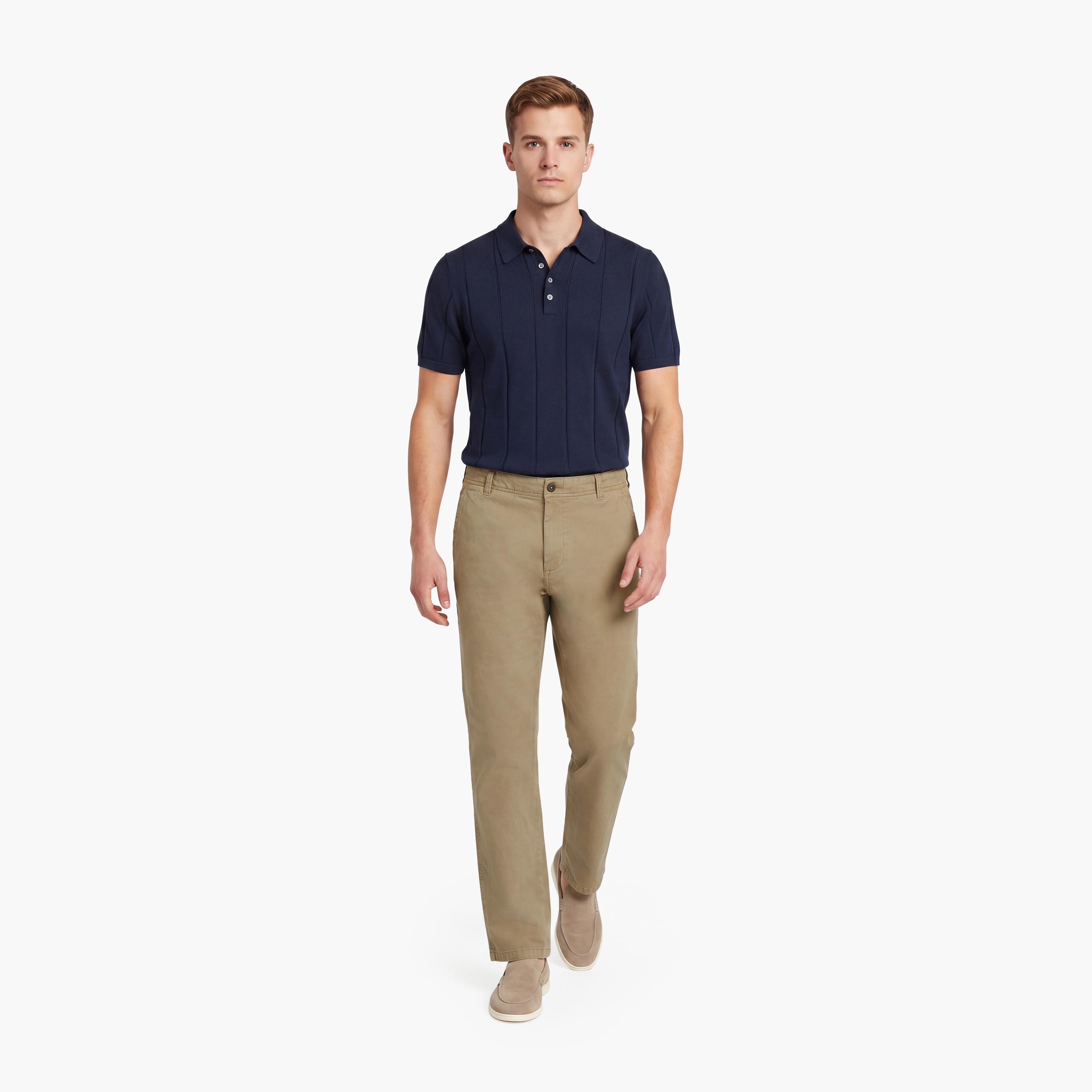 بنطال تشينو رجالي متوسط الارتفاع بأربعة جيوب وقصة عادية من جانت-men-clothing-bottoms-trousersandchinos-chinos-image-2