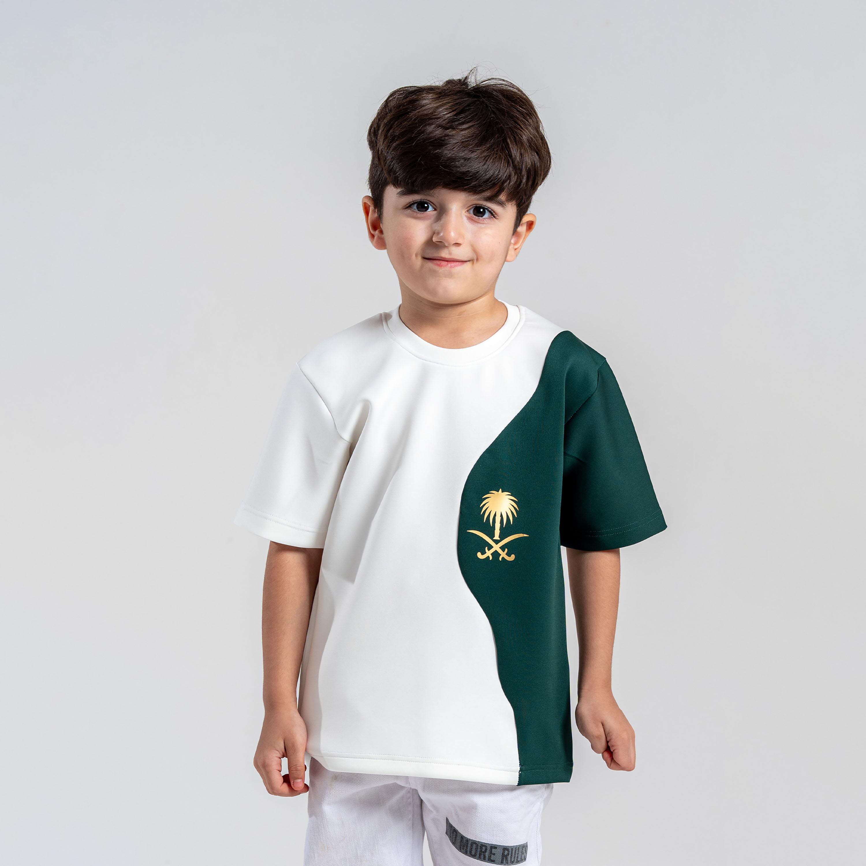 Sanefn National Day Colour Block Short Sleeves Crew Neck T-Shirt-boys-clothing-tshirtsandpolos-image-1