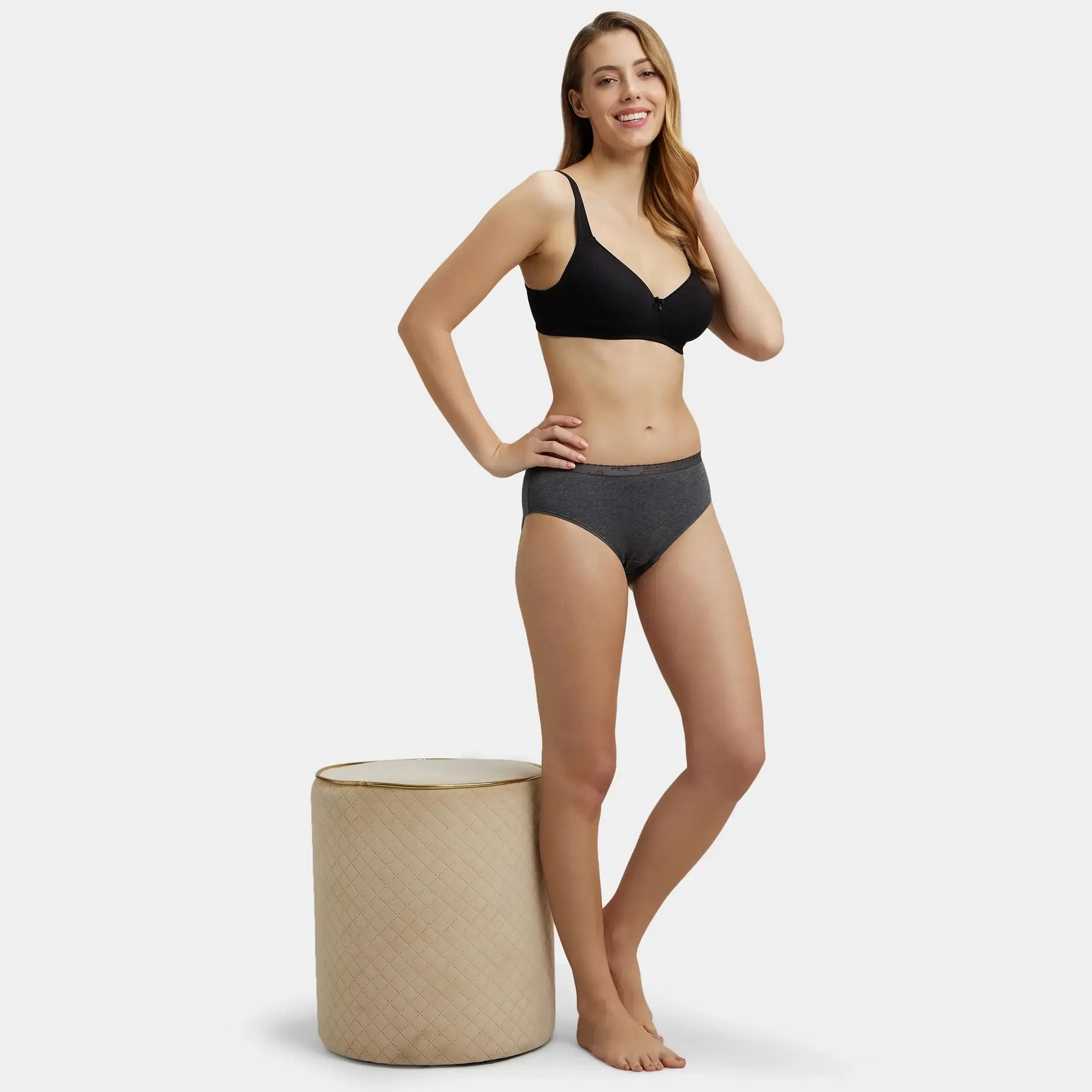مجموعة متنوعة من 2 سراويل داخلية نسائية أنيقة من القطن سادة مريحة من جوكي-women-clothing-lingerie-panties-image-3