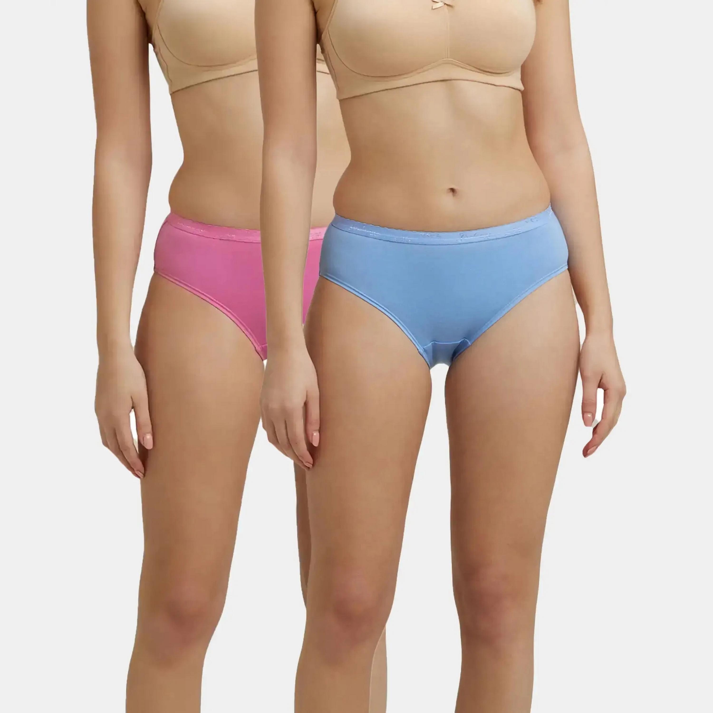 مجموعة متنوعة من 2 سراويل داخلية نسائية أنيقة من القطن سادة مريحة من جوكي-women-clothing-lingerie-panties-image-2