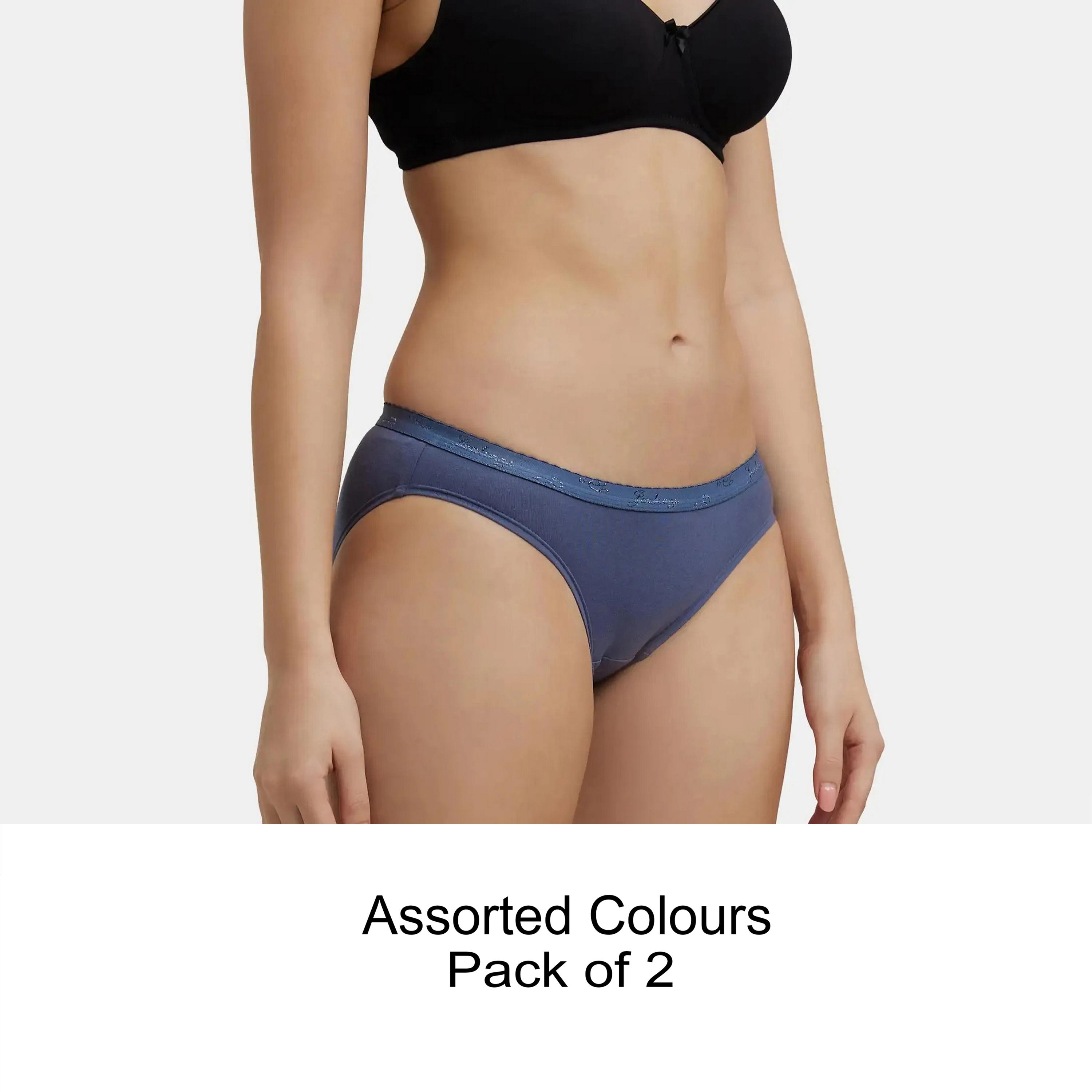 Jockey Assorted Pack of 2 Simple Comfort Plain Cotton Women's Dark Briefs Panty-women-clothing-lingerie-panties-image-1