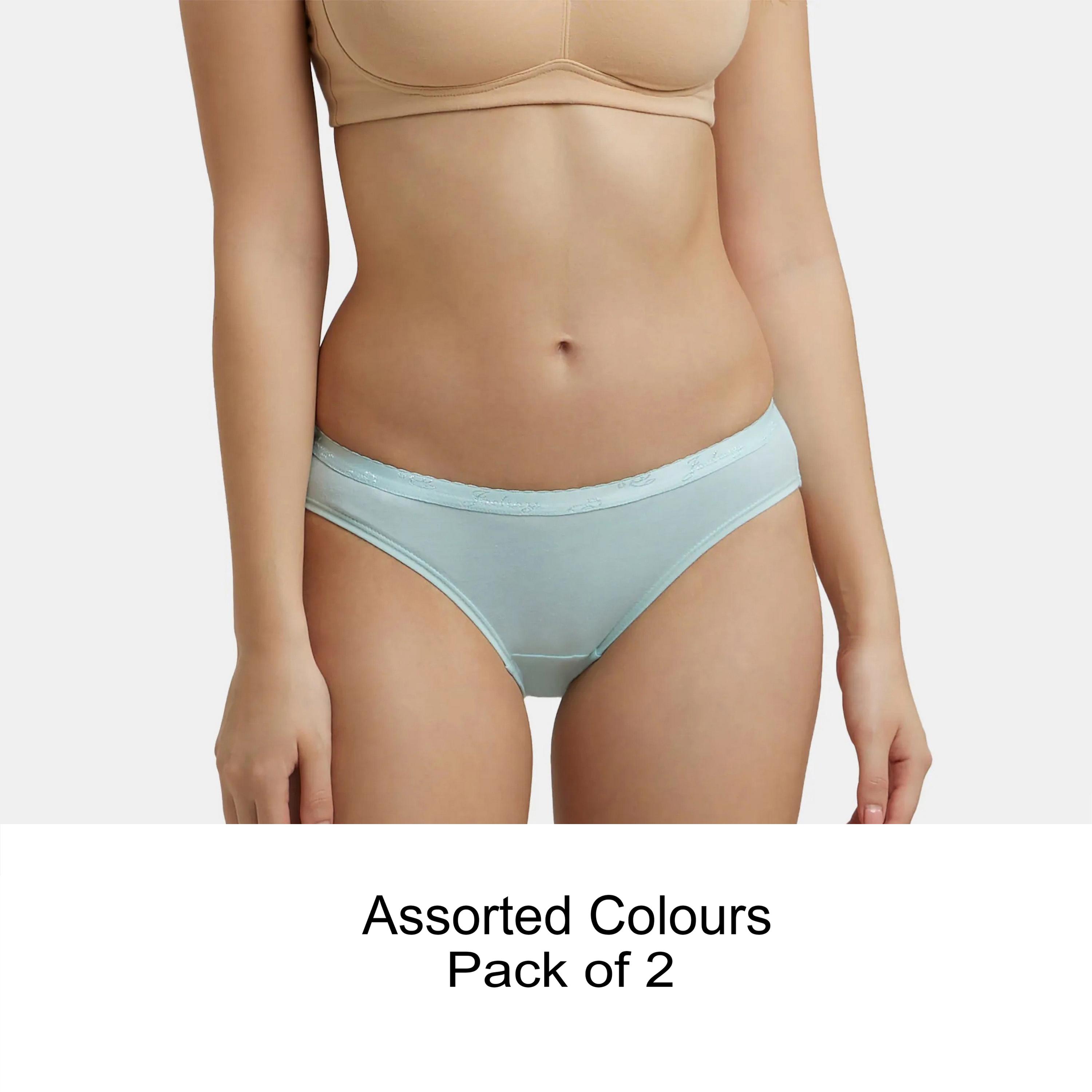 مجموعة متنوعة من 2 سراويل داخلية نسائية قطنية فاتحة مريحة من جوكي-women-clothing-lingerie-panties-image-1