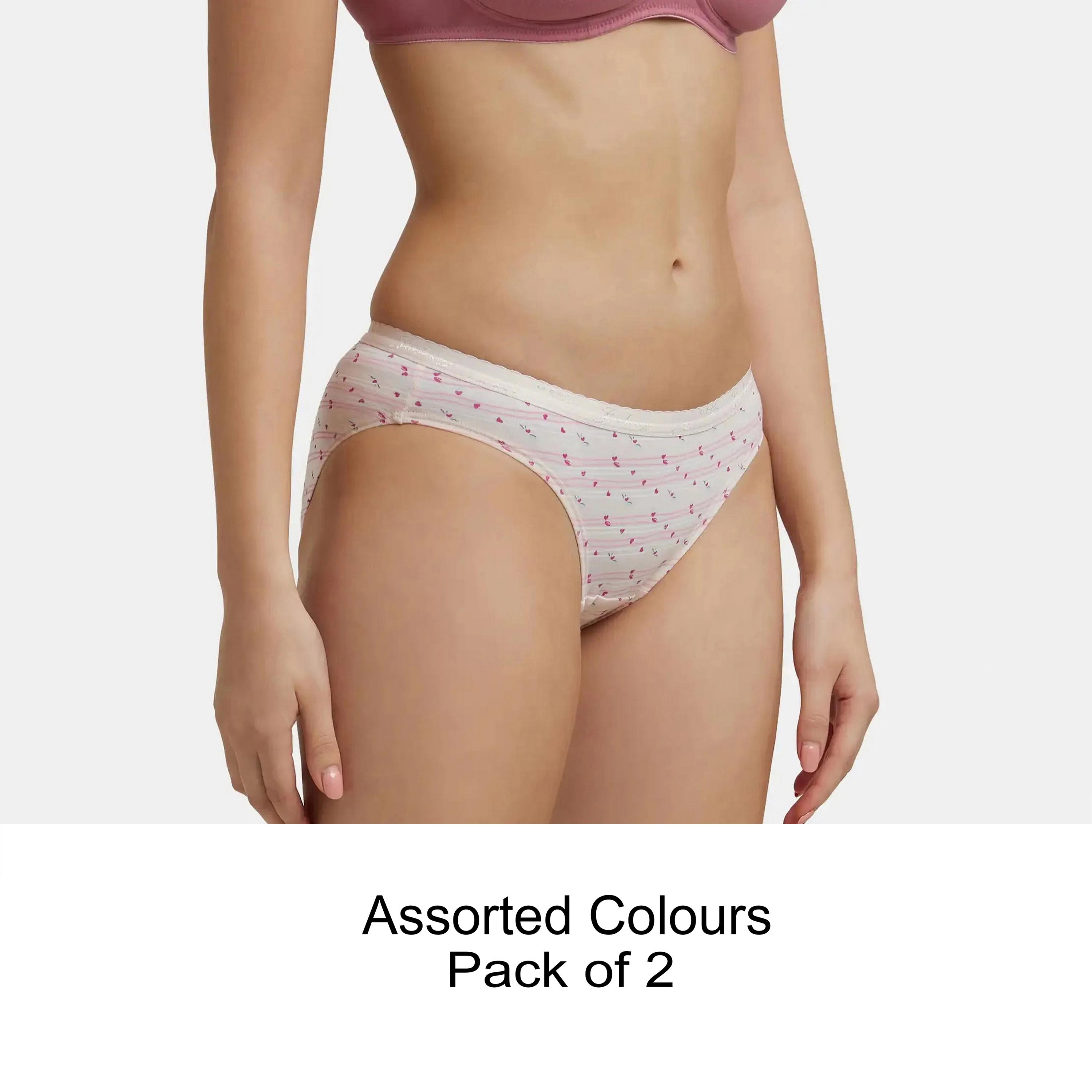 Jockey Assorted Pack of 2 Simple Comfort Printed Cotton Women's Briefs Panty-women-clothing-lingerie-panties-image-1