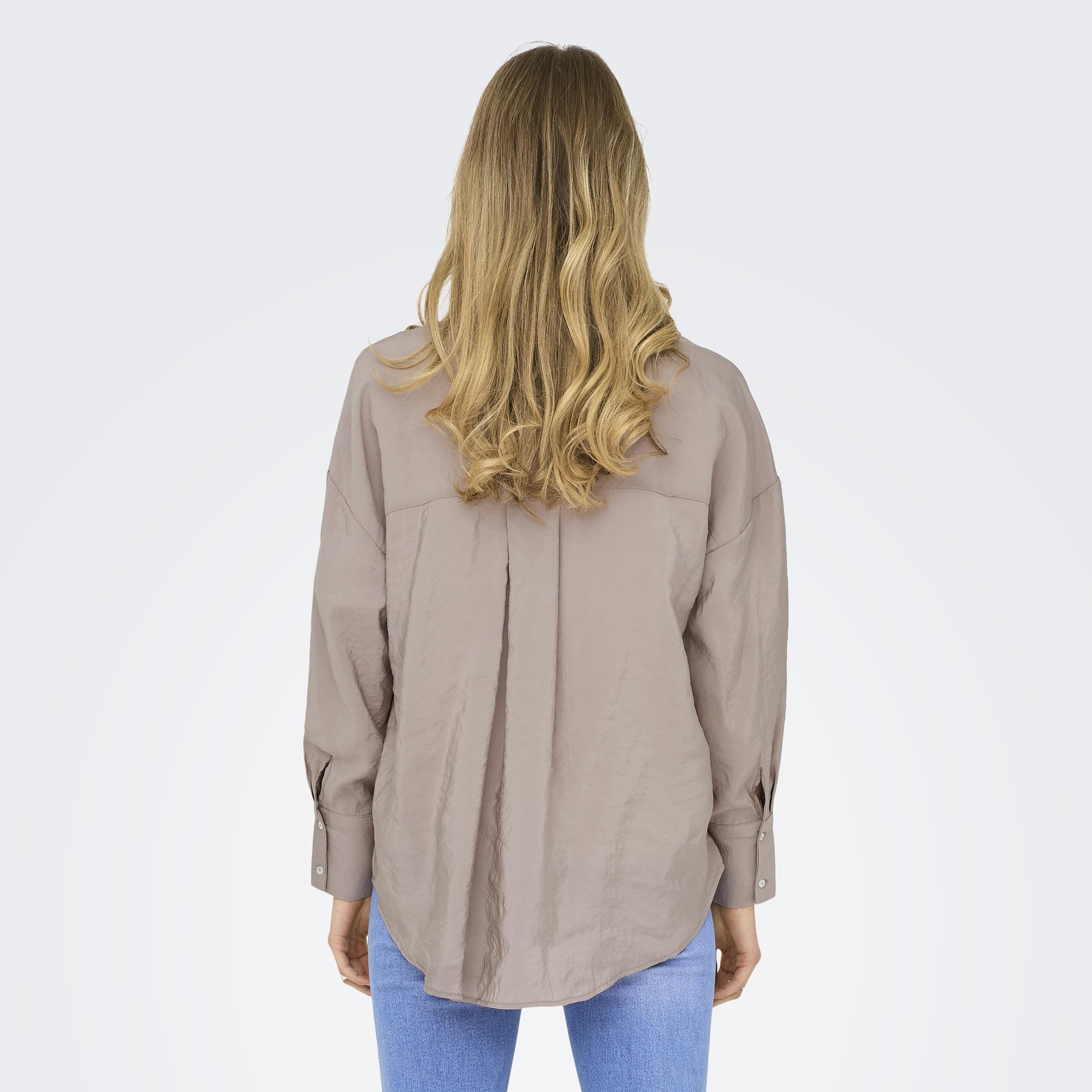 Vero Moda Brown Textured Collared Dropped Sleeves Women's Shirt-women-clothing-shirtsandblouses-shirts-image-3