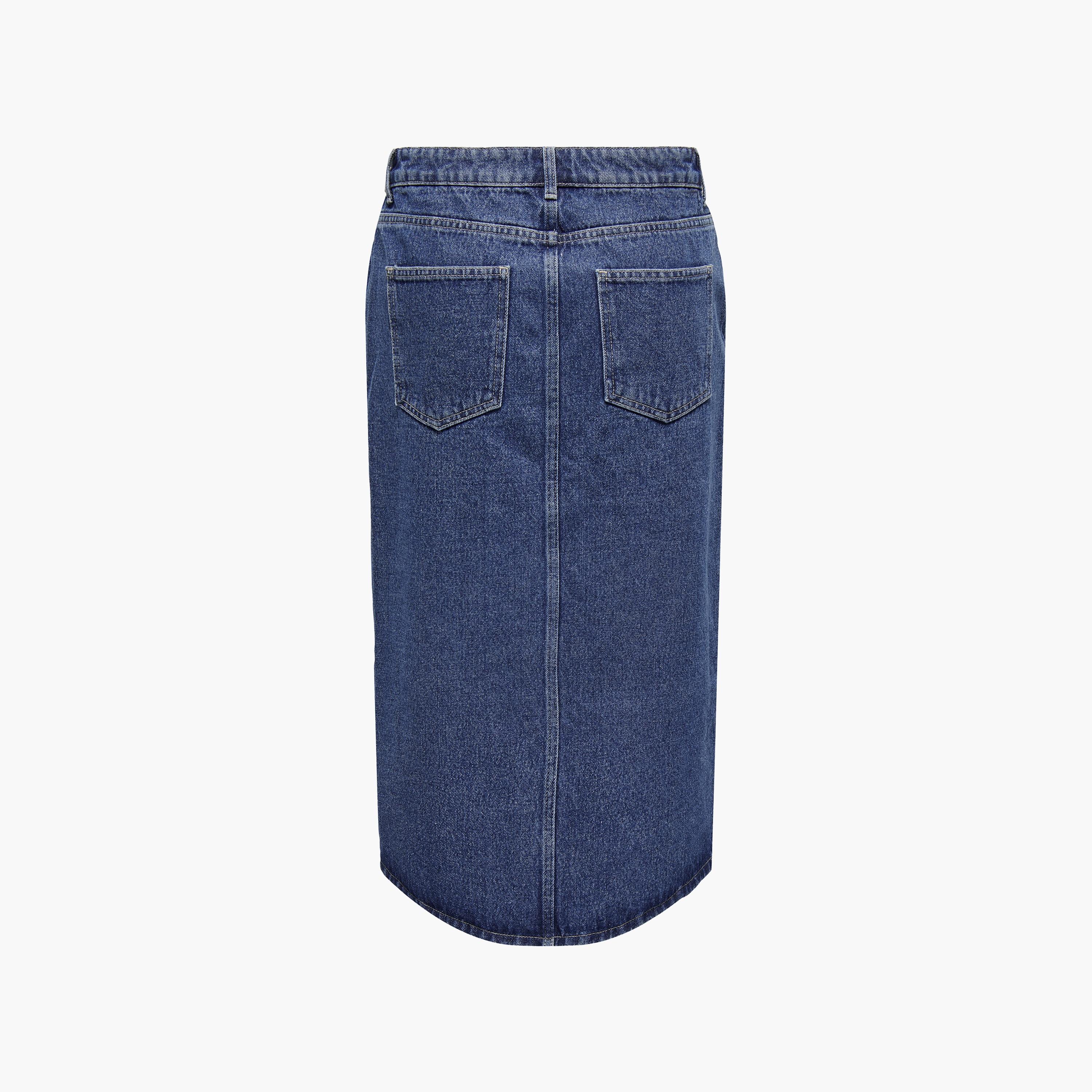 Vero Moda Blue Cotton Slit Women's Midi Skirt-women-clothing-skirts-image-6
